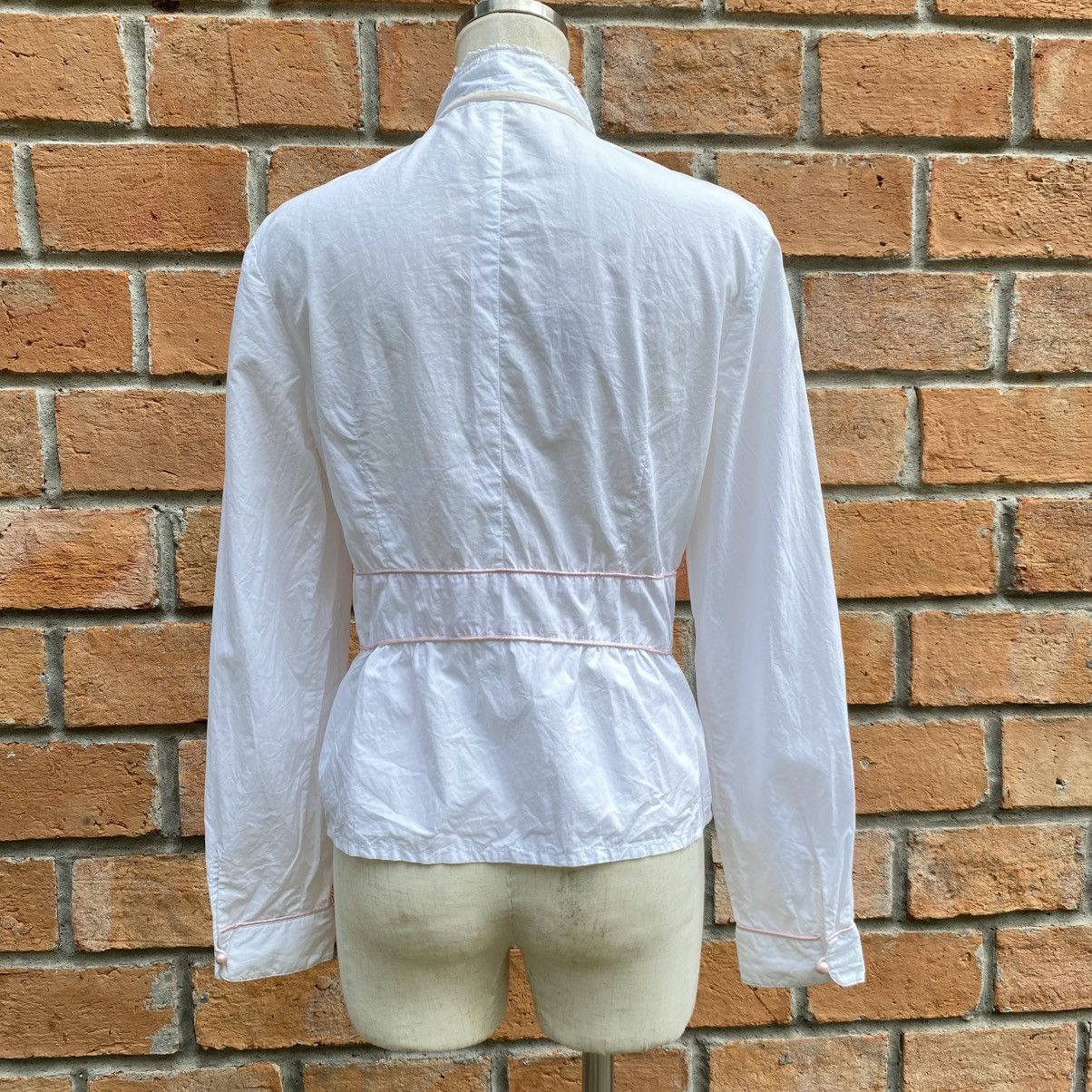 Japanese Brand B R G Y2K Punk Long Sleeve Ruffled Blouse with Pink Trim Size S / US 4 / IT 40 - 17 Thumbnail