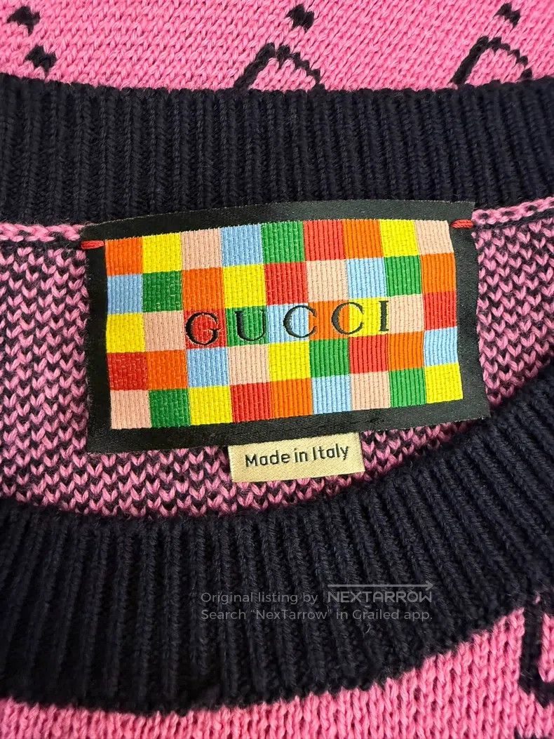 Gucci Gucci Pink classic full-print knitwear Size L / US 10 / IT 46 - 4 Thumbnail