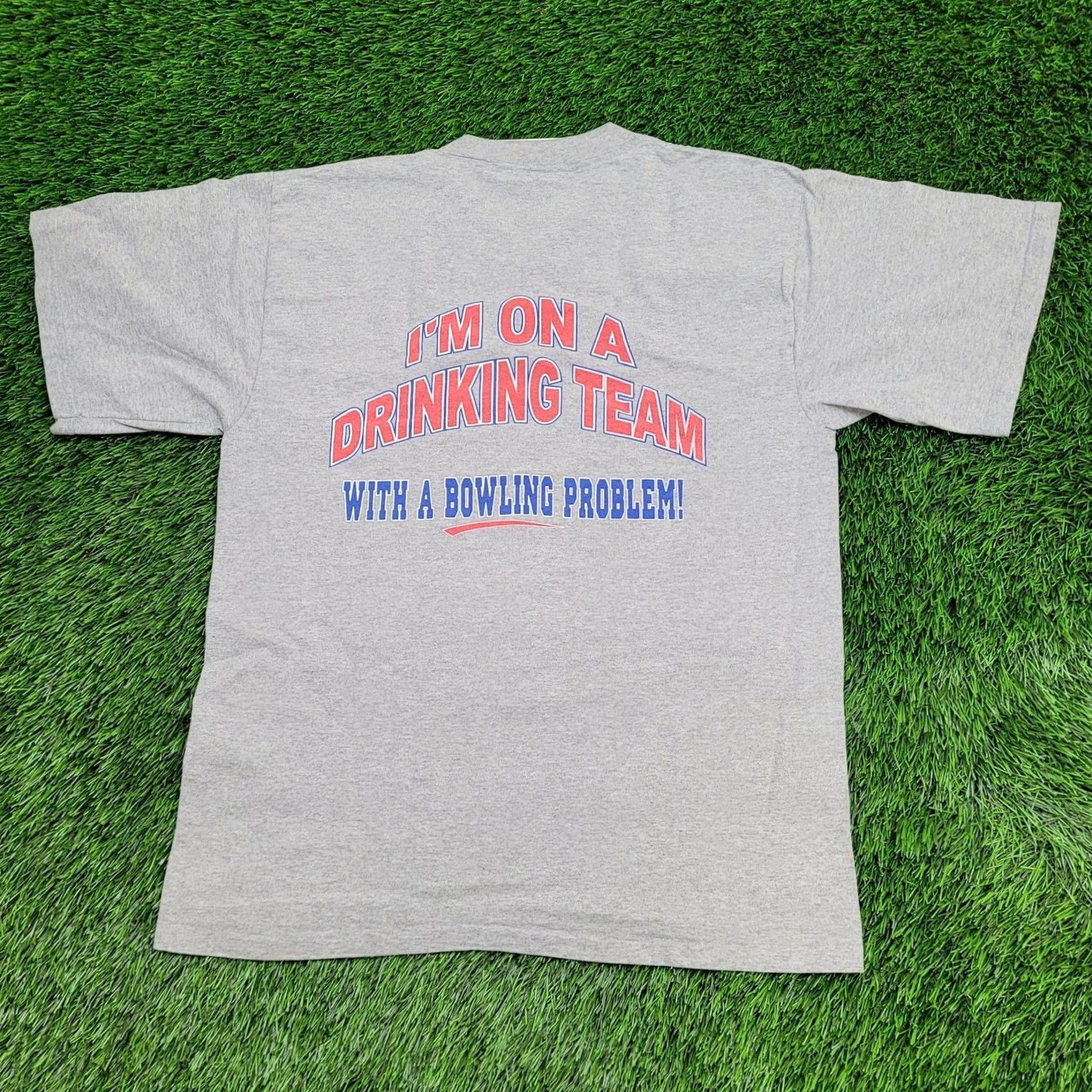 Vintage VINTAGE 90s Bowling Shirt Funny Drunk Bowling Shirt M/L USA Shirt Mens 90s Graphic Tee Size US L / EU 52-54 / 3 - 2 Thumbnail