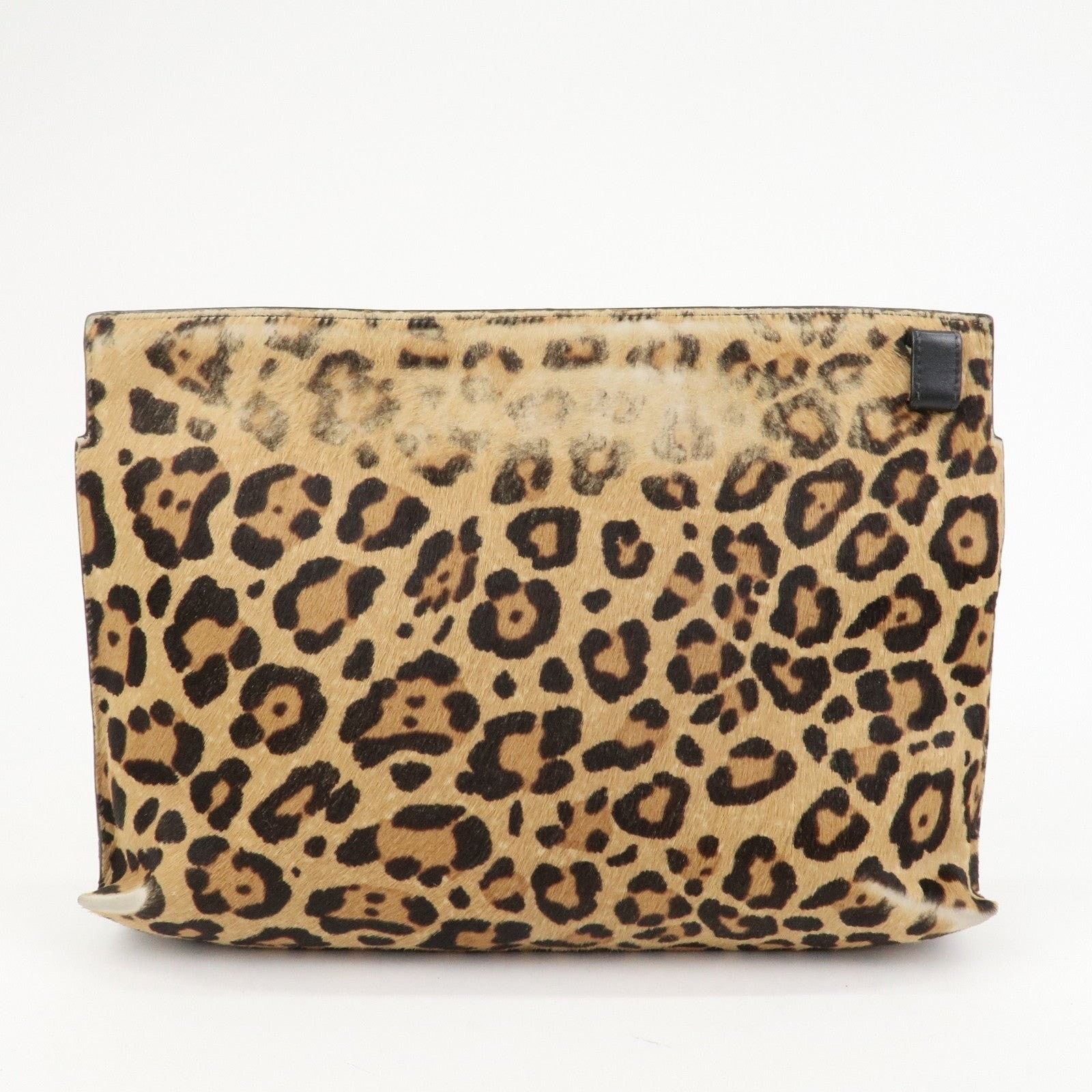 Loewe Loewe Anagram Calf Hair Clutch Brown Size ONE SIZE - 2 Thumbnail