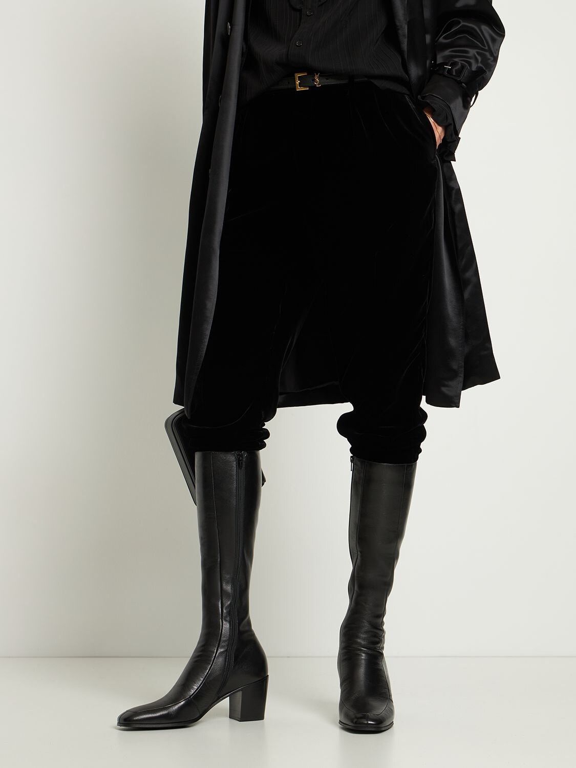 Anthony Vaccarello [43] FW23 70mm Otto Zip up high leather boots Size US 10 / EU 43 - 4 Thumbnail
