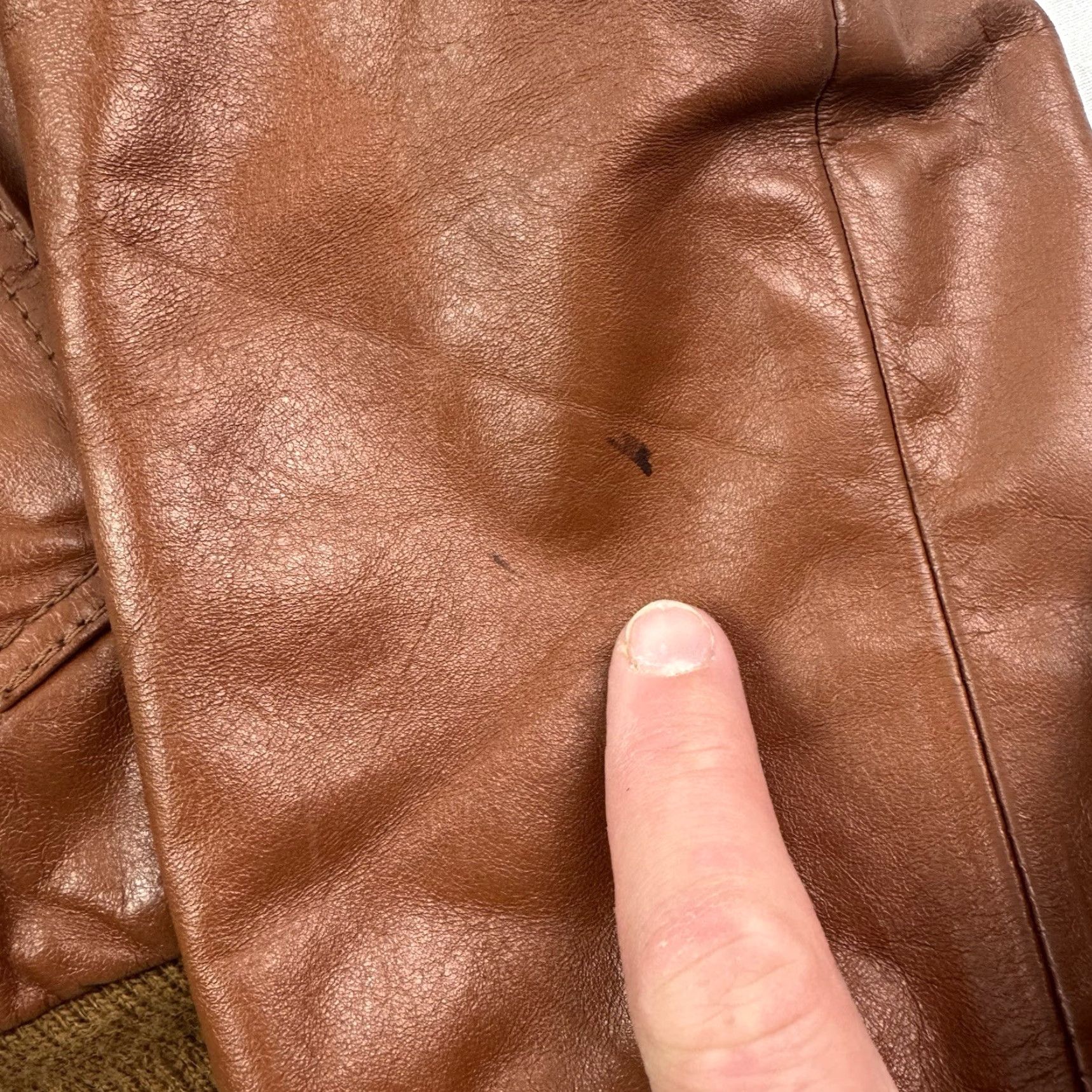 Vintage VINTAGE William Barry Leather Bomber Jacket Adult 40 Brown Sherpa Lined 1970s USA Mens Size US XXS / EU 40 - 3 Thumbnail