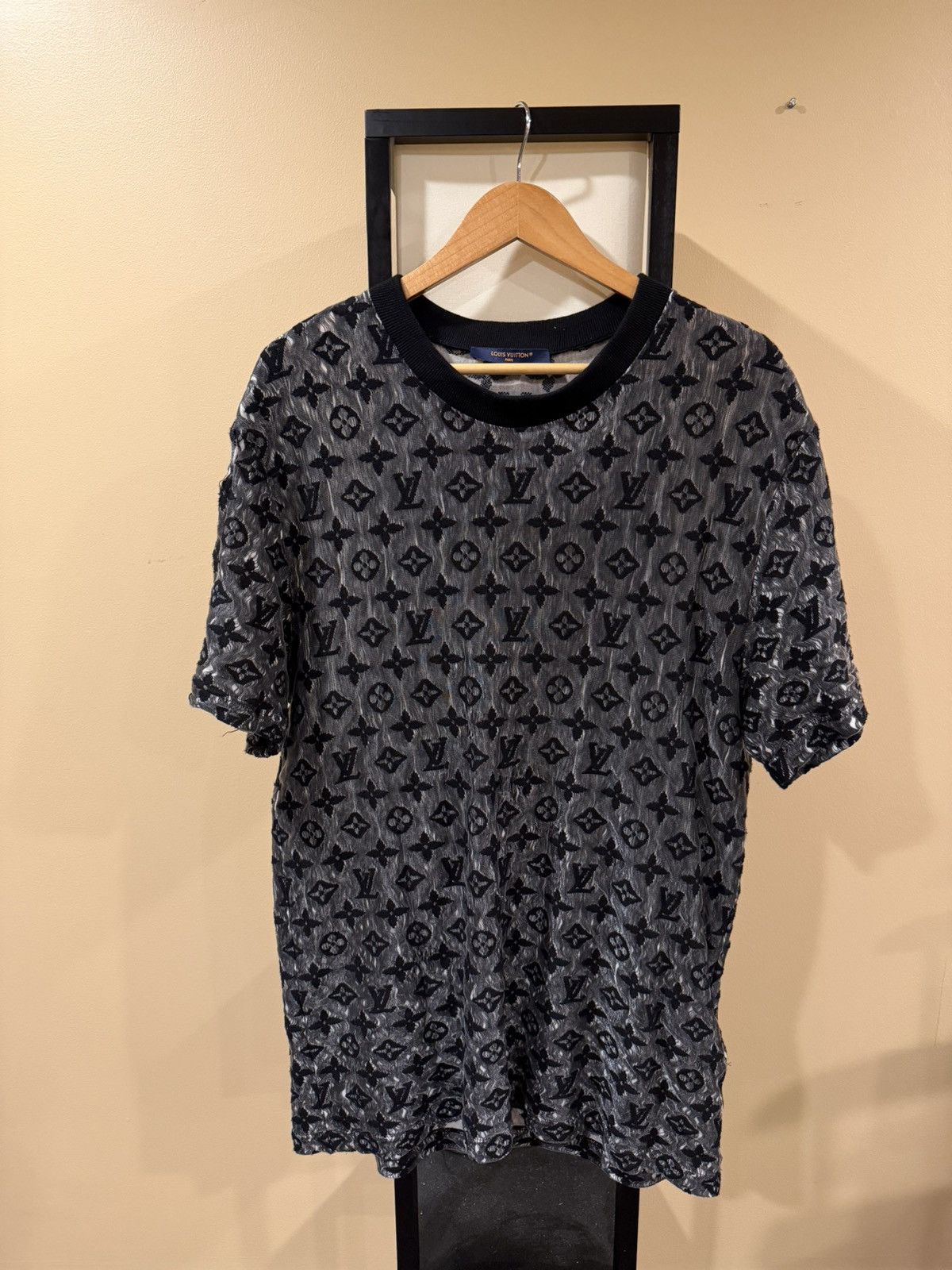 Louis Vuitton Louis Vuitton x Virgil Abloh 2022 Monogram Mesh T-Shirt Size US XXL / EU 58 / 5 - 5 Thumbnail