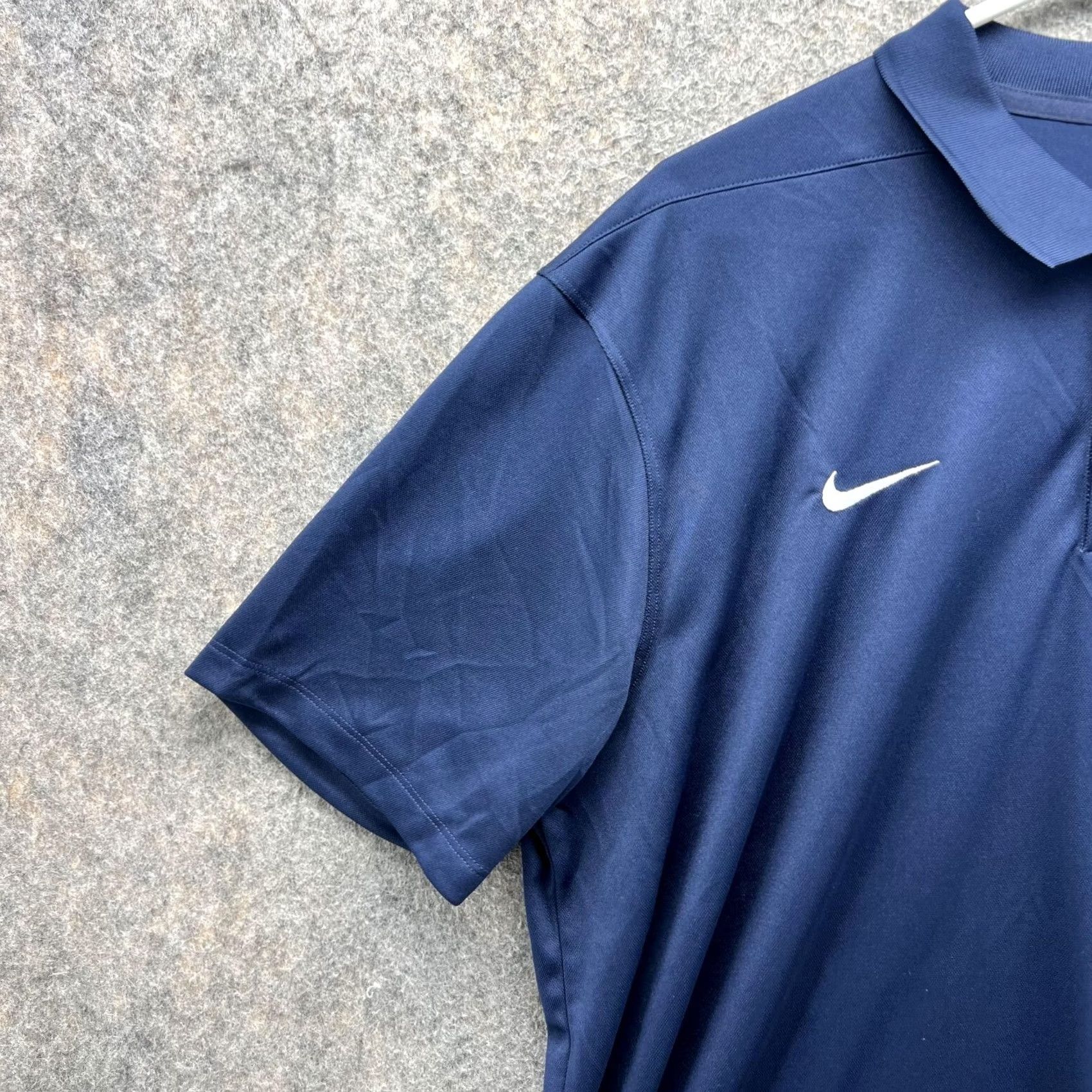 Nike Nike Polo Shirt Men Large Blue Dri-Fit Football Golf Nike Dri-FIT Logo Short Sleeve 44in Chest Regular Vintage: No Size US L / EU 52-54 / 3 - 3 Thumbnail