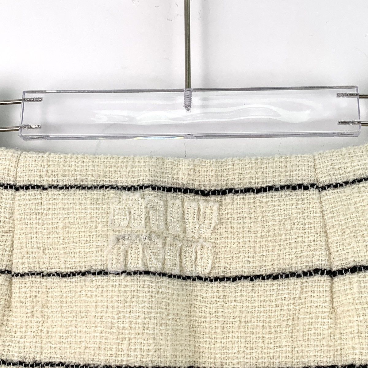 Miu Miu MiuMiu Striped Letter Embroidered Woven Wool Skirt K26WX Size 26" / US 2 / IT 38 - 5 Thumbnail