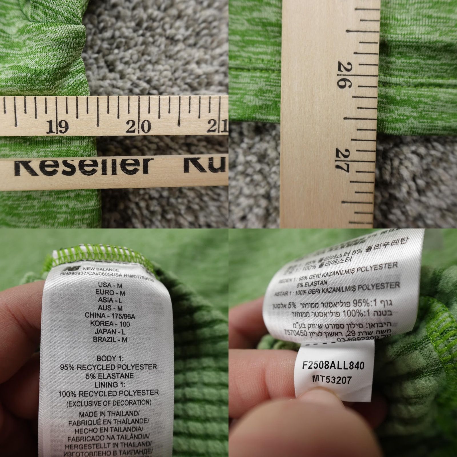 New Balance New Balance Hoodie Mens M Green Waffle Knit Heat Grid Pullover Running Gym Top Size US M / EU 48-50 / 2 - 8 Thumbnail