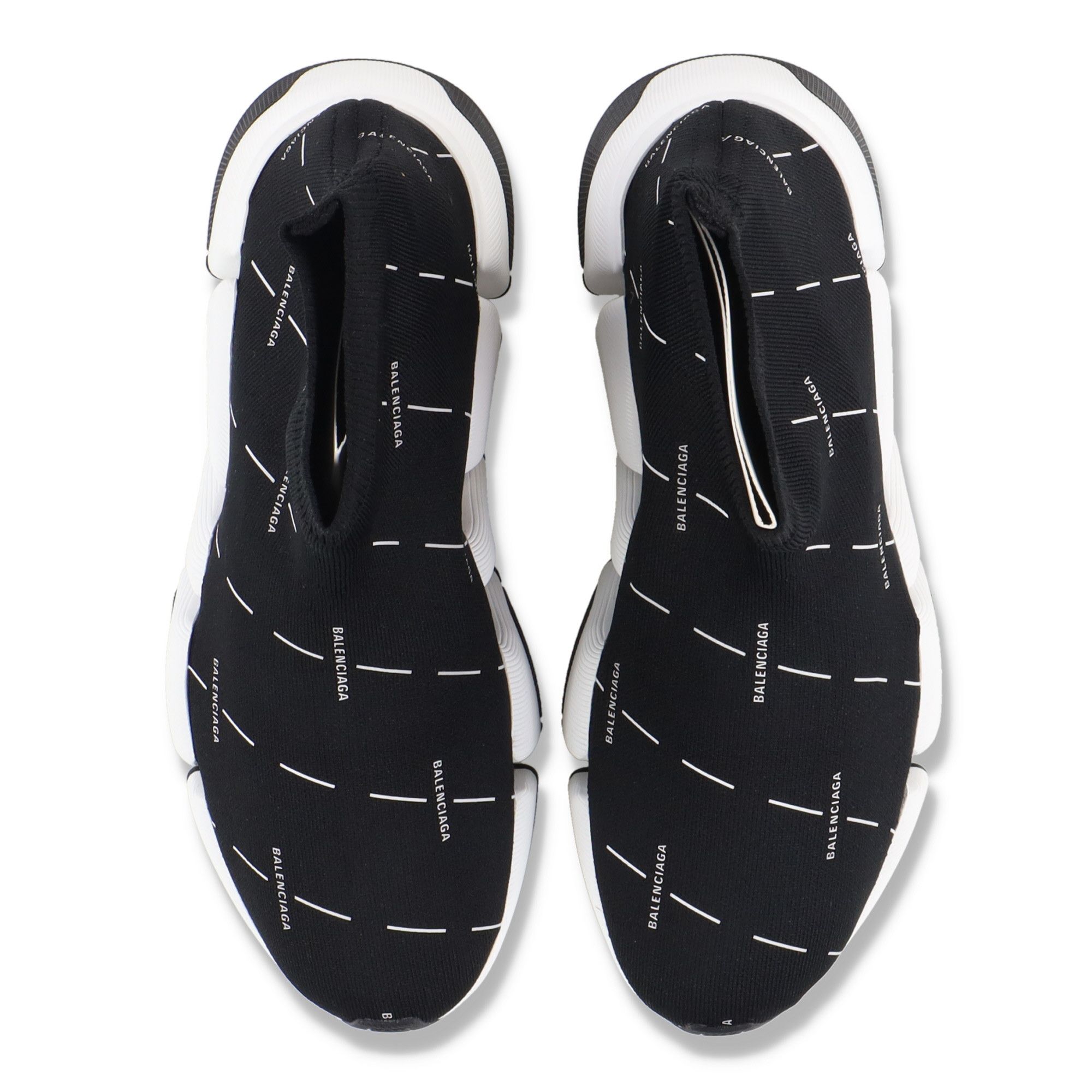 Balenciaga Black Speed 2.0 Allover Logo Trainers Size US 6 / IT 36 - 7 Thumbnail