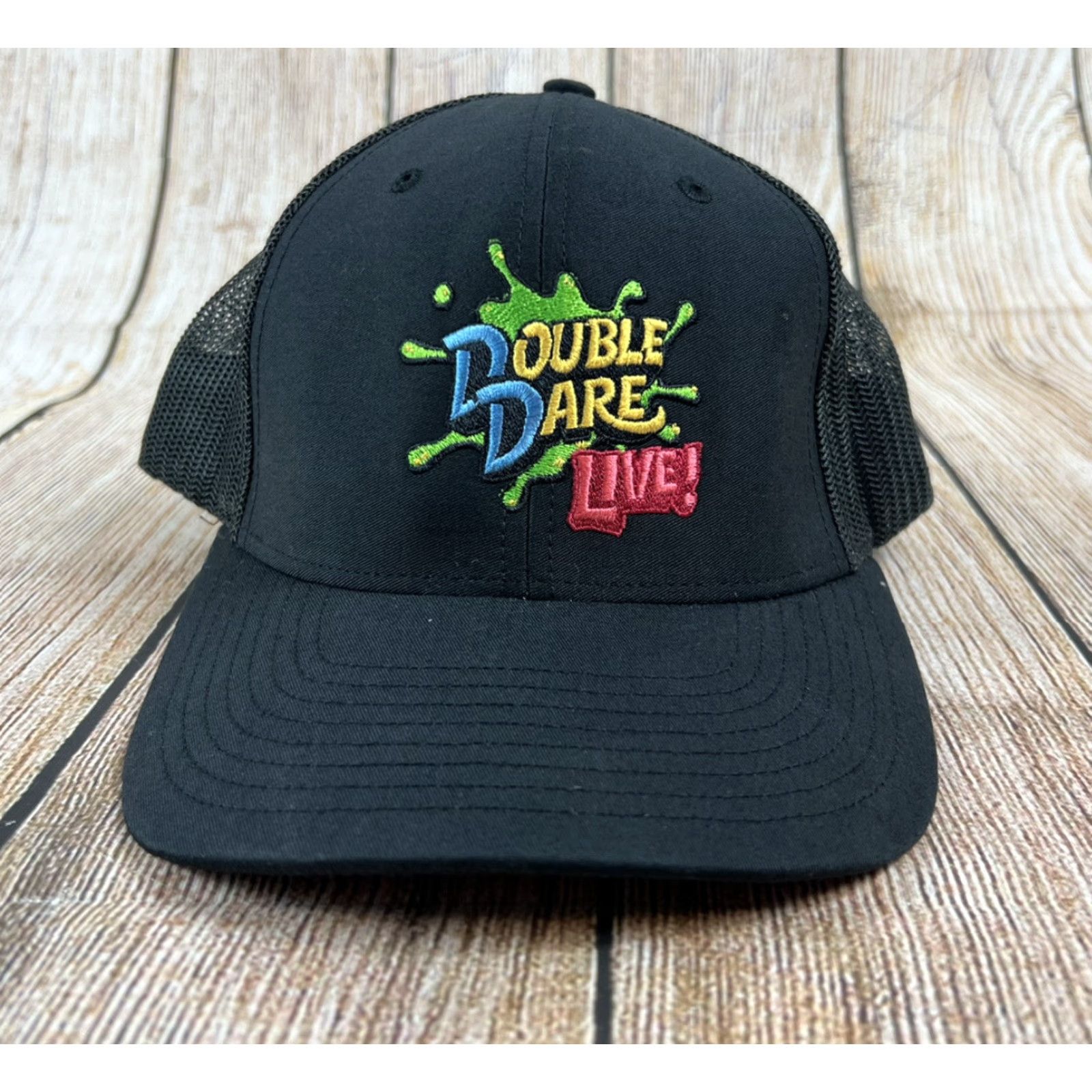 Vintage Richardson Hat Cap Double Dare Live Nickelodeon Black Adjustable Snapback One Size Men Cap Size ONE SIZE - 2 Thumbnail