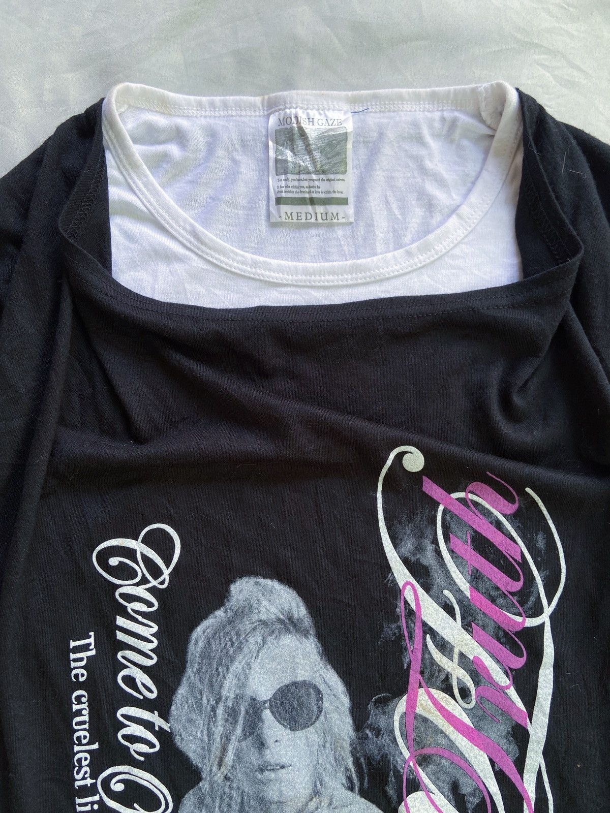 Japanese Brand 🌸DOUBLE LAYER MODISH GAZE POEM TEE Size US S / EU 44-46 / 1 - 4 Thumbnail