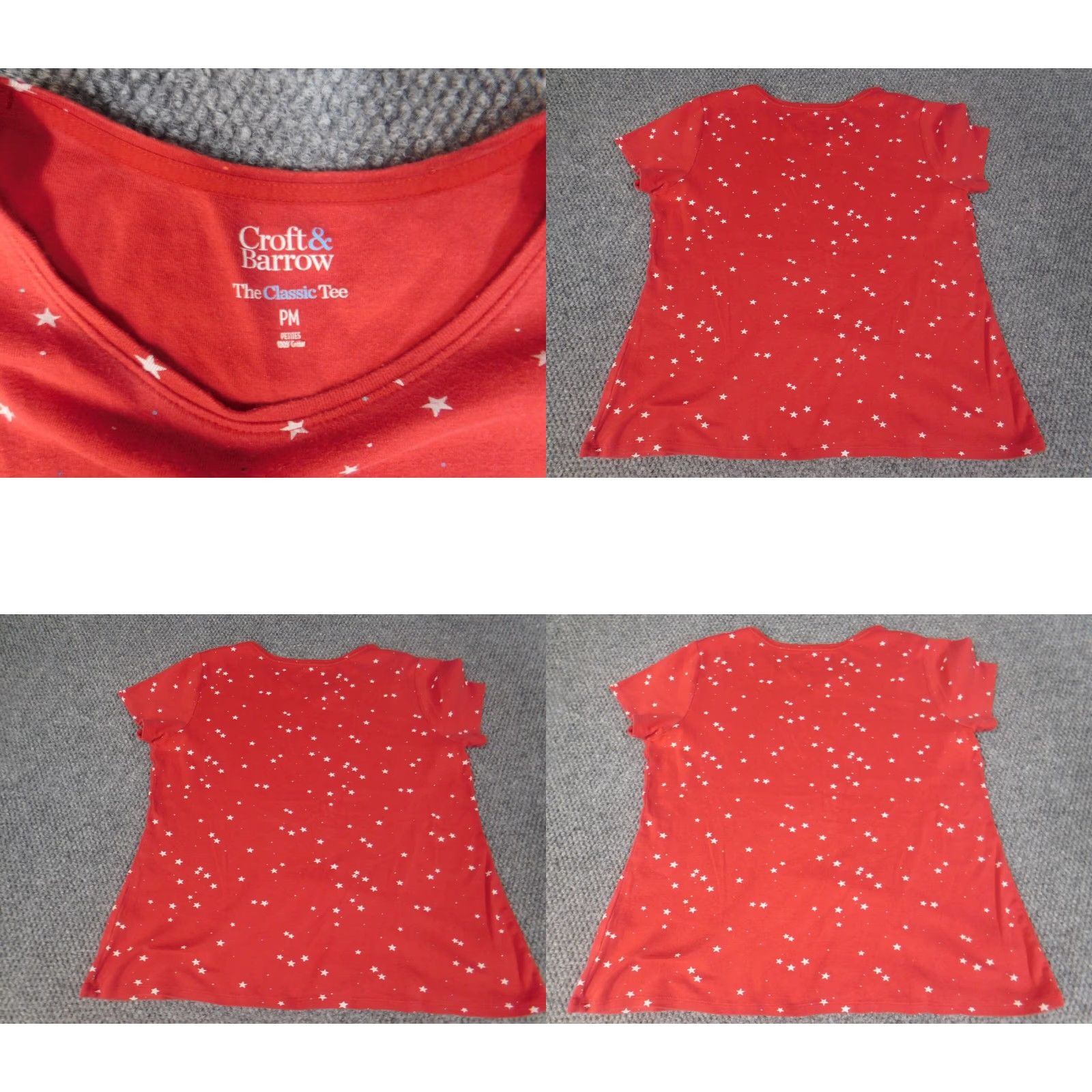 Croft & Barrow Croft & Barrow Womens Shirt PM petites Red Stars tee Shirt Mens? Size M / US 6-8 / IT 42-44 - 8 Thumbnail