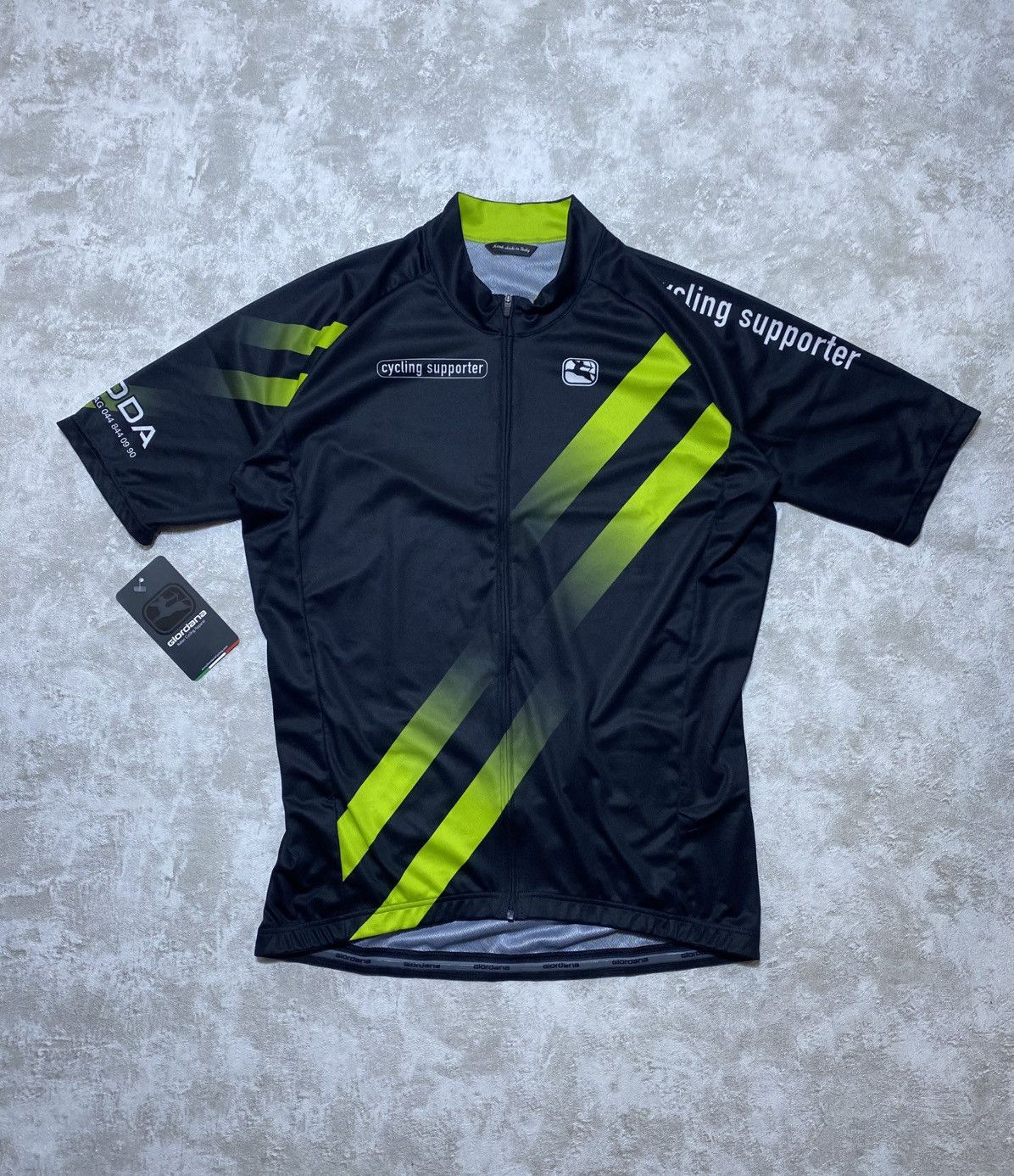 Other Giordana Cycling Jersey Short Sleeve Black Neon Yellow Size US XL / EU 56 / 4 - 1 Thumbnail