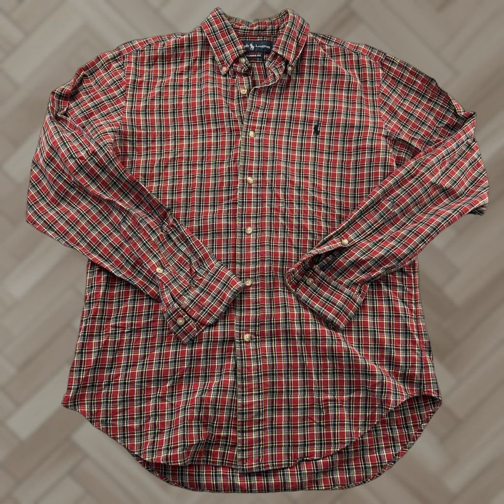 Polo Ralph Lauren Polo Ralph Lauren VTG Plaid Long Sleeve Button Front Shirt Mens M Red Size US M / EU 48-50 / 2 - 1 Thumbnail