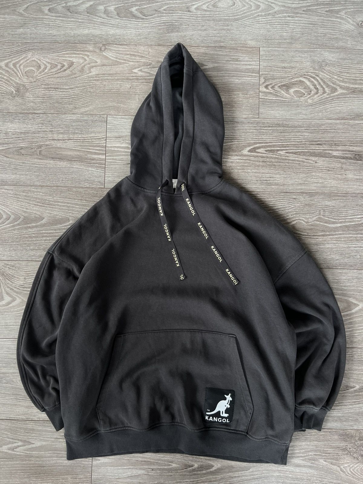 Designer ‼️Rare Oversized Big Logo Kangol x H&M Distressed Hoodie‼️ Size US M / EU 48-50 / 2 - 12 Thumbnail
