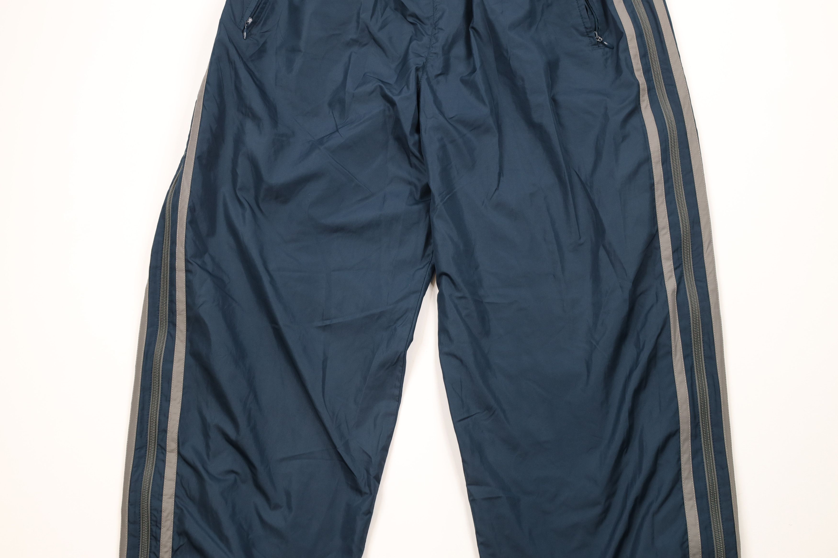 Adidas × Vintage Vintage 90s Adidas Striped Leg Lined Windbreaker Pants Blue Size US 38 / EU 54 - 3 Thumbnail