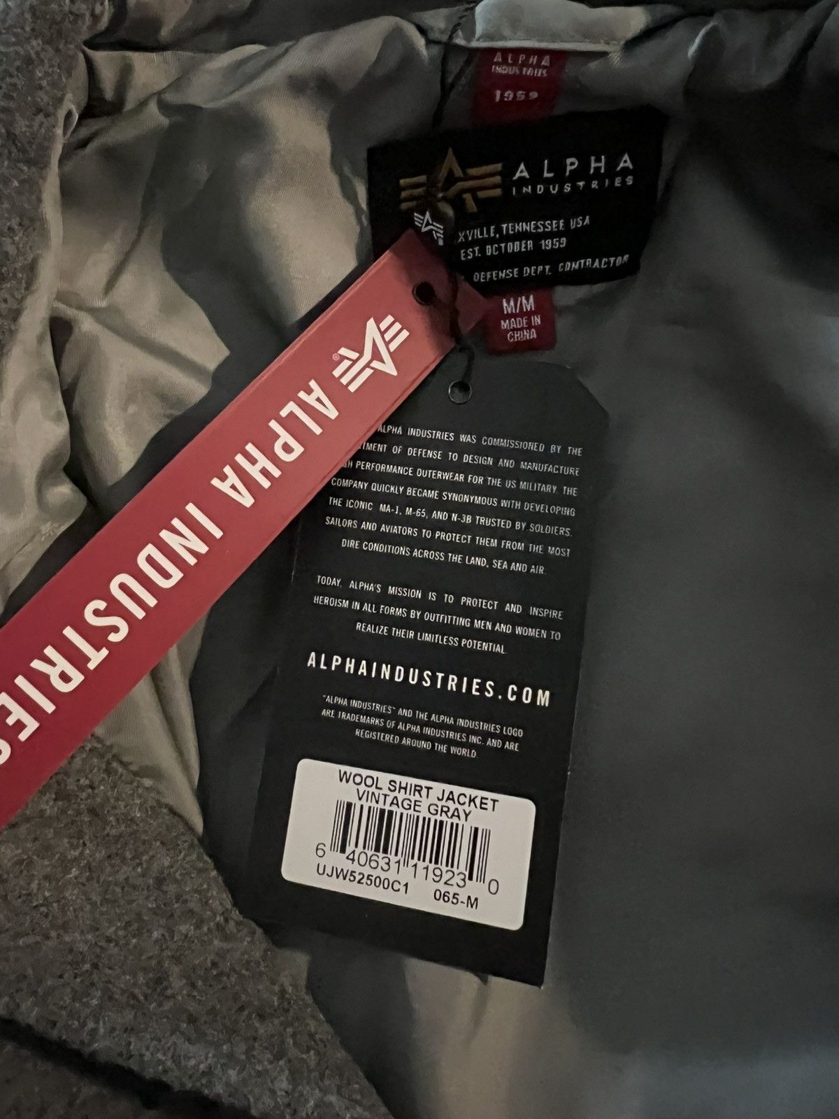 Alpha Industries Alpha Industries grey wool shirt jacket retail $120 Size US M / EU 48-50 / 2 - 5 Thumbnail