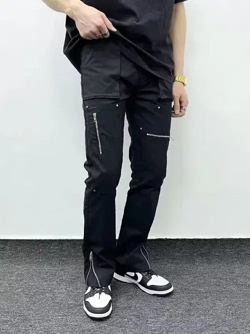 Designer × Japanese Brand × Vintage zipper utility punk carpenter pants Size US 30 / EU 46 - 1 Thumbnail