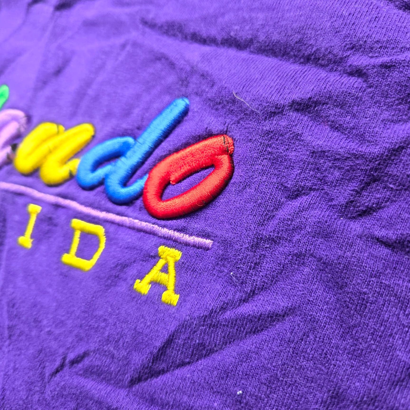 Disney VINTAGE Disney Shirt Adult XL Florida Purple Embroidered 80s 90s Art Theme Mens Size US XL / EU 56 / 4 - 2 Thumbnail