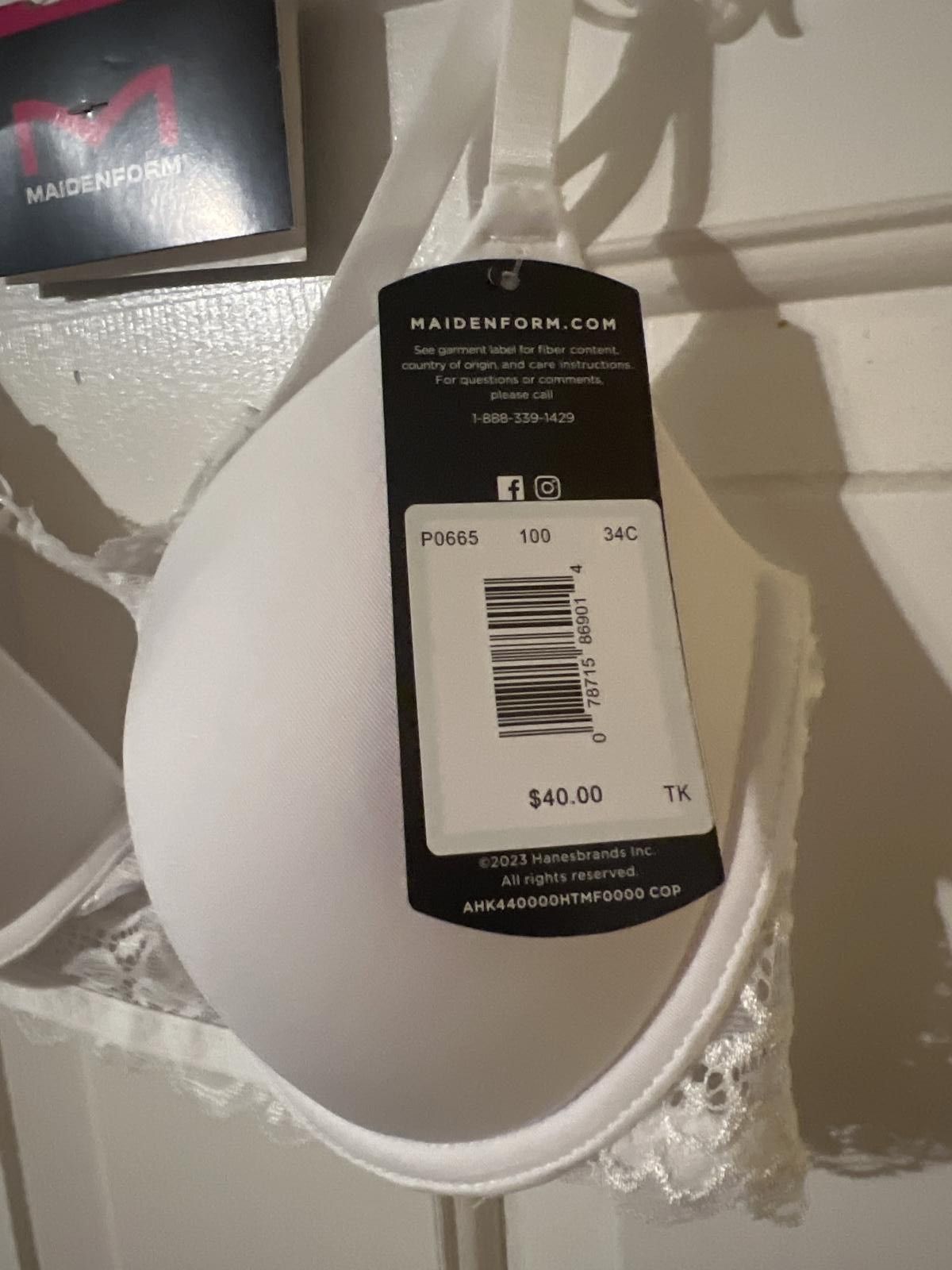 Other Maidenform White Lace Bra Size 34C Size ONE SIZE - 3 Thumbnail