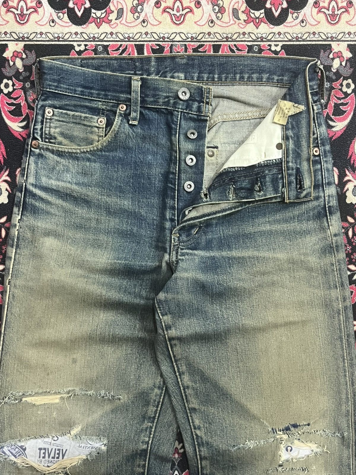 Levi's Levi’s 503BXX Big E Blue Mud Washed Distressed Selvedge Jean Size US 29 - 5 Thumbnail