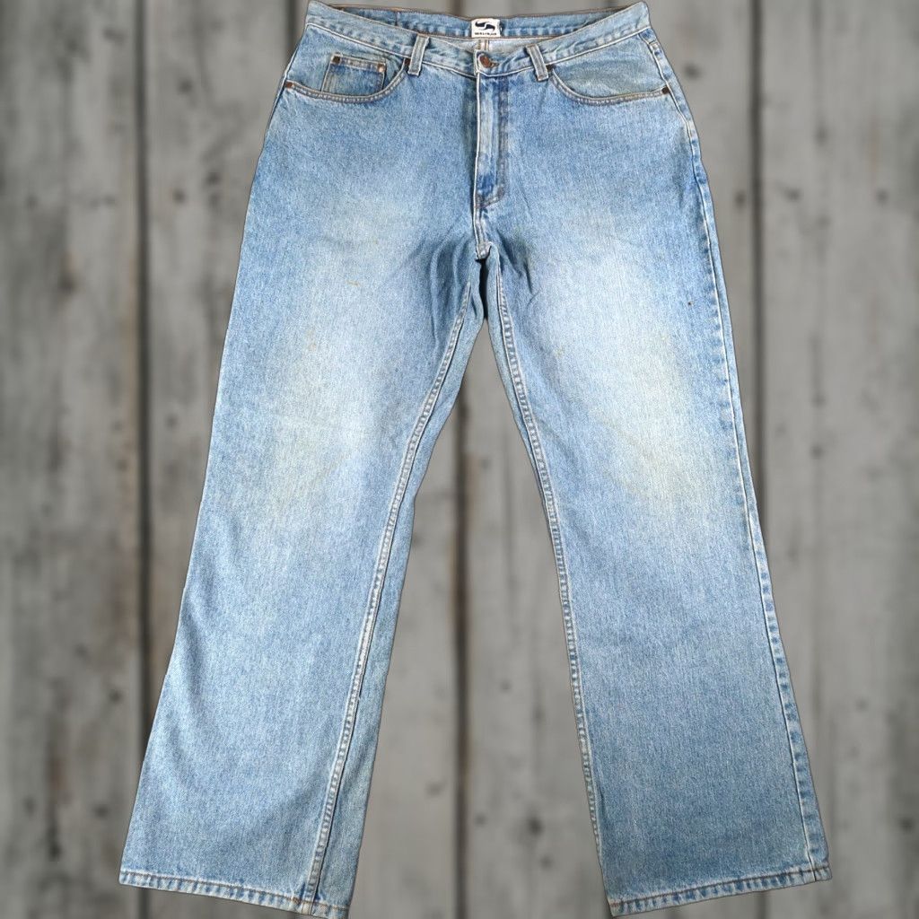 Denime VINTAGE Bullhead Jeans Men 34x31.75 Wide-Leg Denim Blue 90s Boho Hip Hop Street USA Mens Size US 34 / EU 50 - 1 Thumbnail