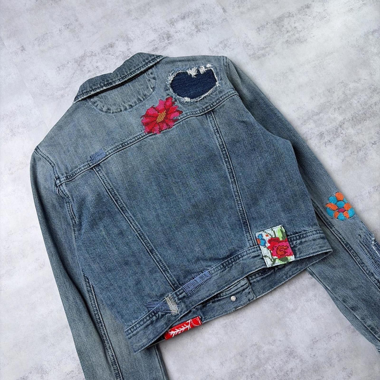 Other Y2K Miss Me Patchwork Grunge Denim Trucker Jacket Size M / US 6-8 / IT 42-44 - 7 Thumbnail
