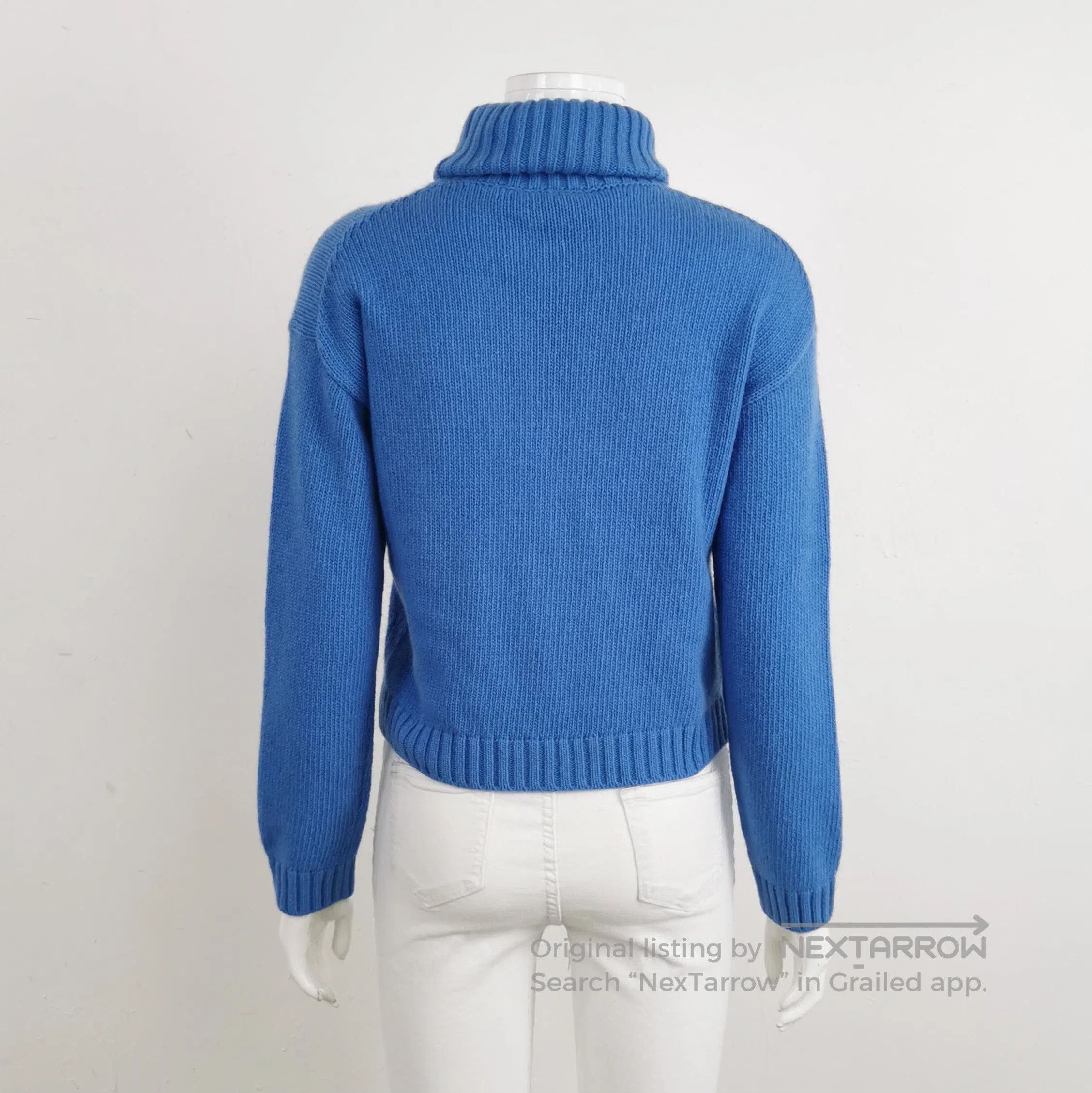 Prada Prada Blue Wool Cashmere Blend Turtleneck Sweater . Size XS / US 0-2 / IT 36-38 - 2 Thumbnail