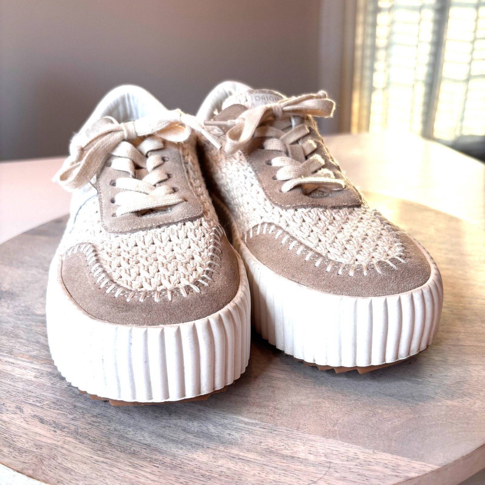 Vintage Havana Vintage Havana Crochet Platform Sneakers Size 9 Beige Cream Size US 9 / IT 39 - 5 Thumbnail