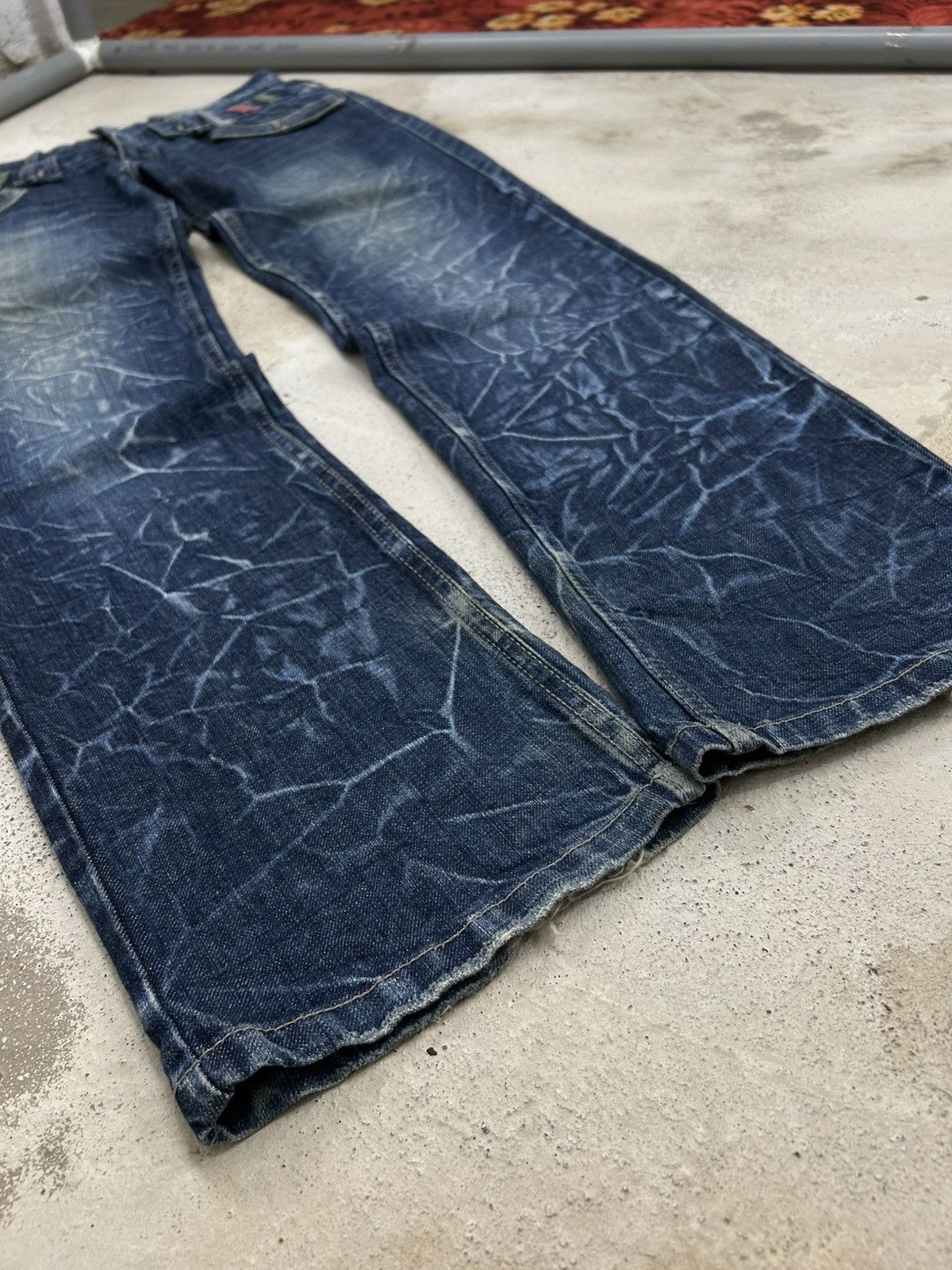 Le Grande Bleu (L.G.B.) Antfui Jeans Double Waist Clawn Marks Honeycombs Junya Size US 31 - 3 Thumbnail