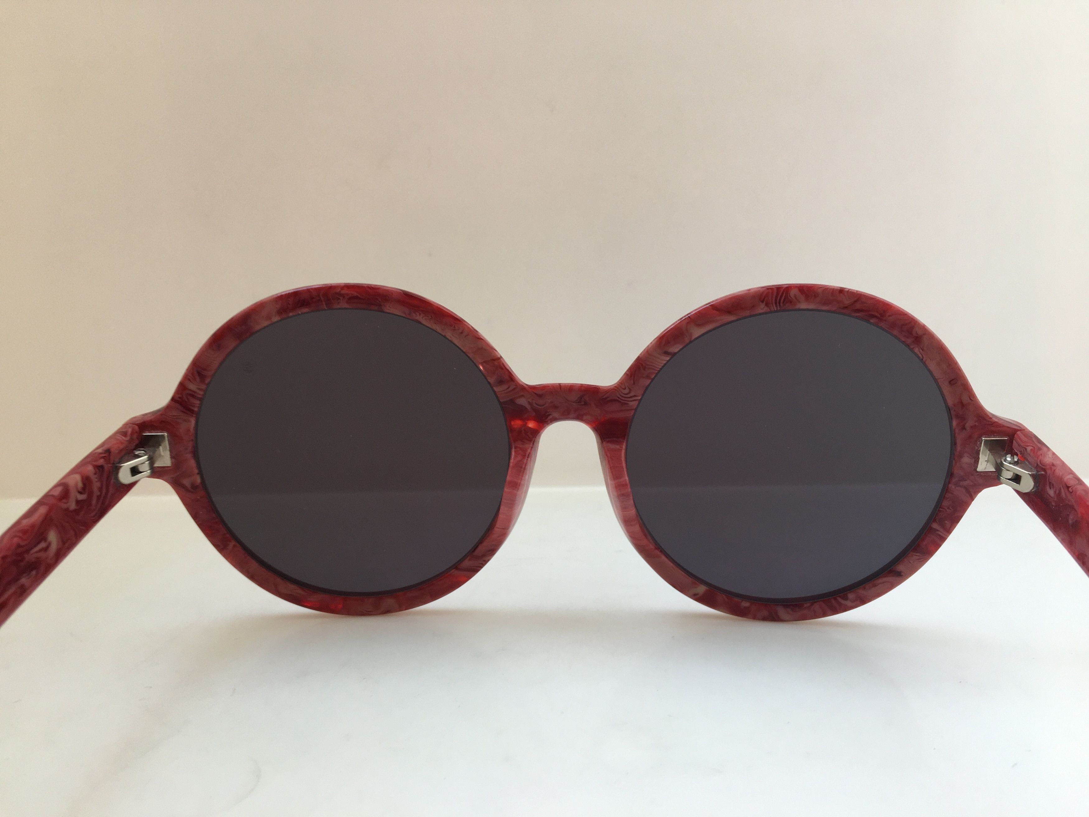 Other Handmade STILO Round Red Acetate Sunglasses Diva Frame Size ONE SIZE - 4 Thumbnail