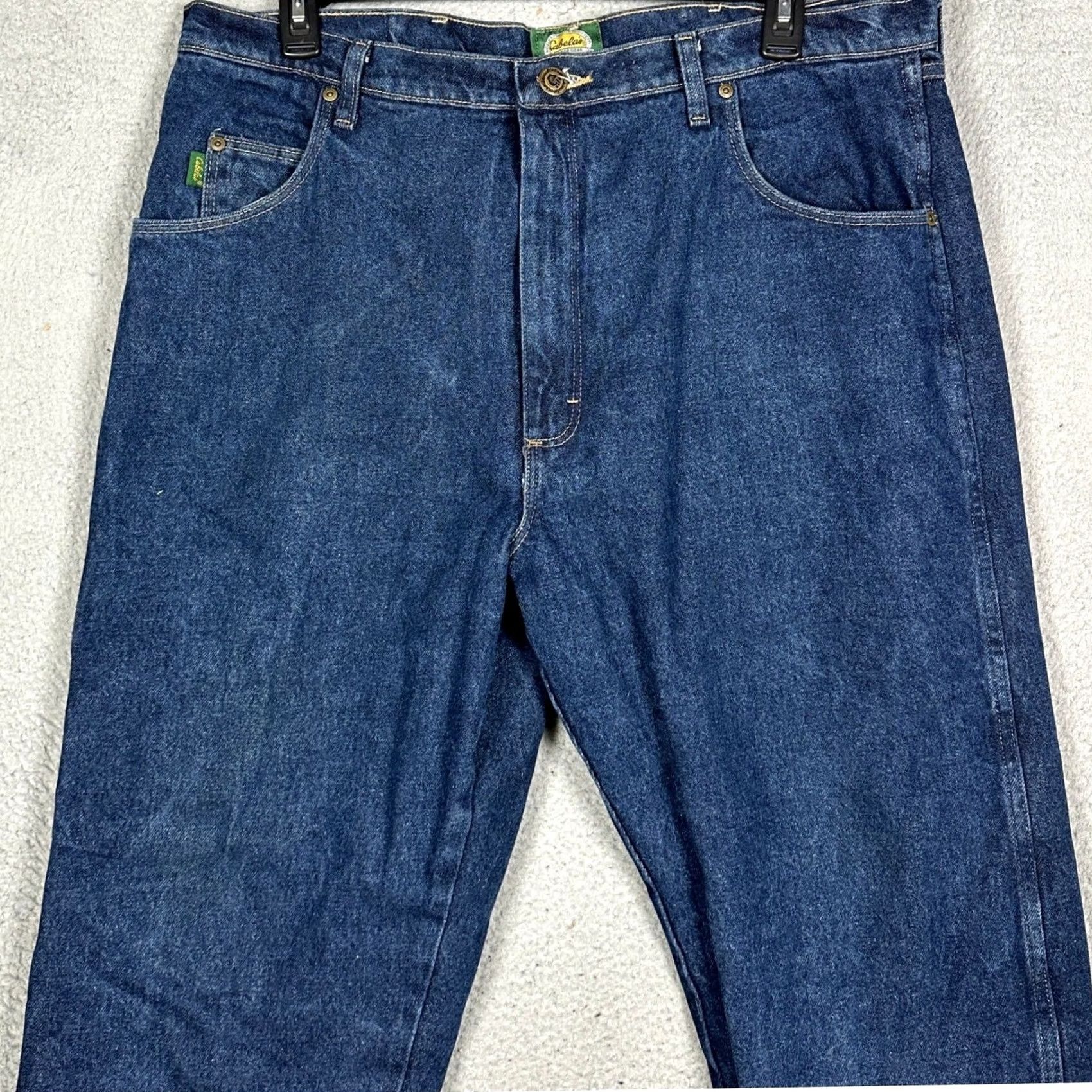 Vintage Cabelas Mens Jeans 40X34 Blue Roughneck Fleece Lined Straight Leg 5 Pocket Denim Size US 40 / EU 56 - 2 Thumbnail