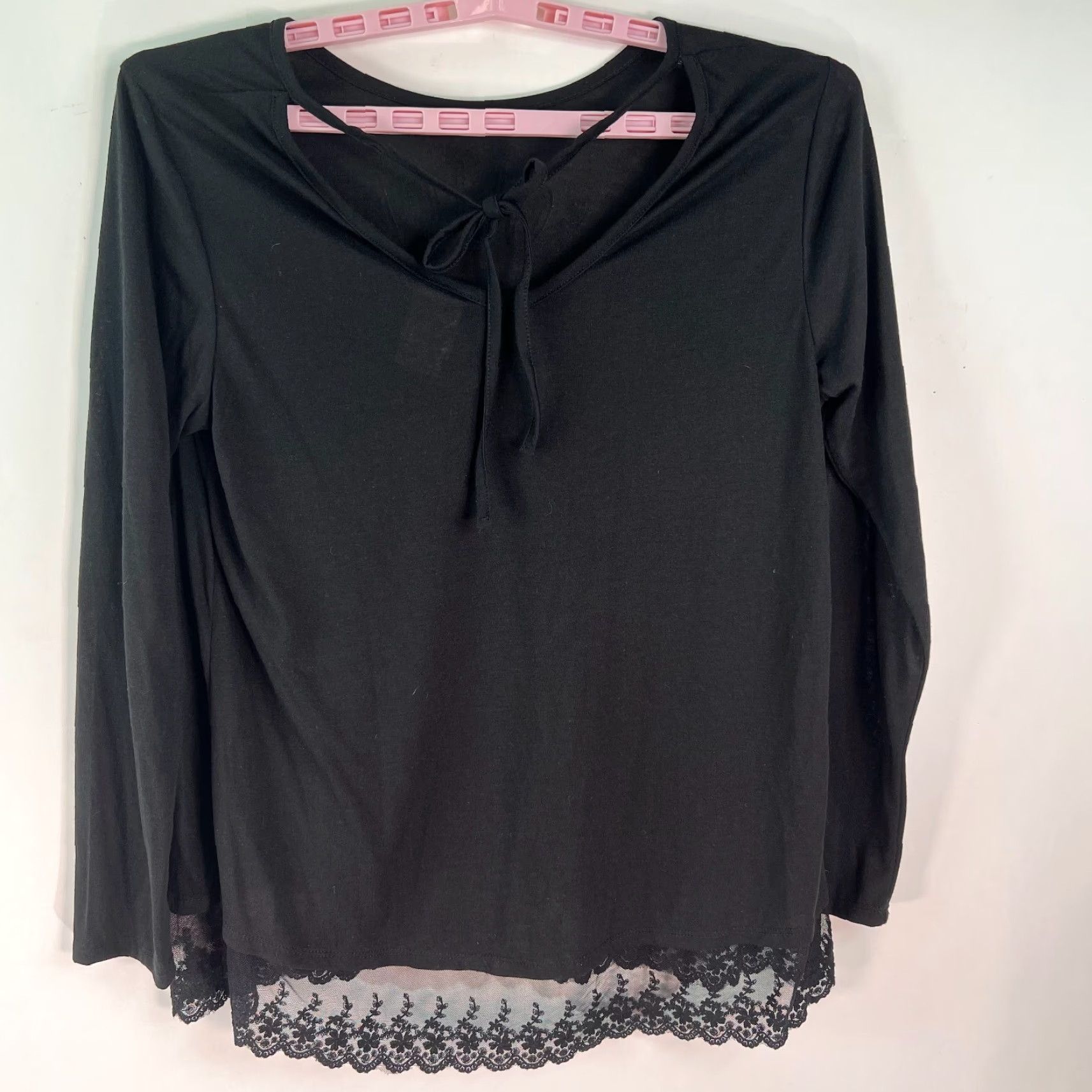 Vintage Jerry Leigh Blouse – Graphic Black Long Sleeve Juniors XL Shirt Womens Size XL / US 12-14 / IT 48-50 - 3 Thumbnail