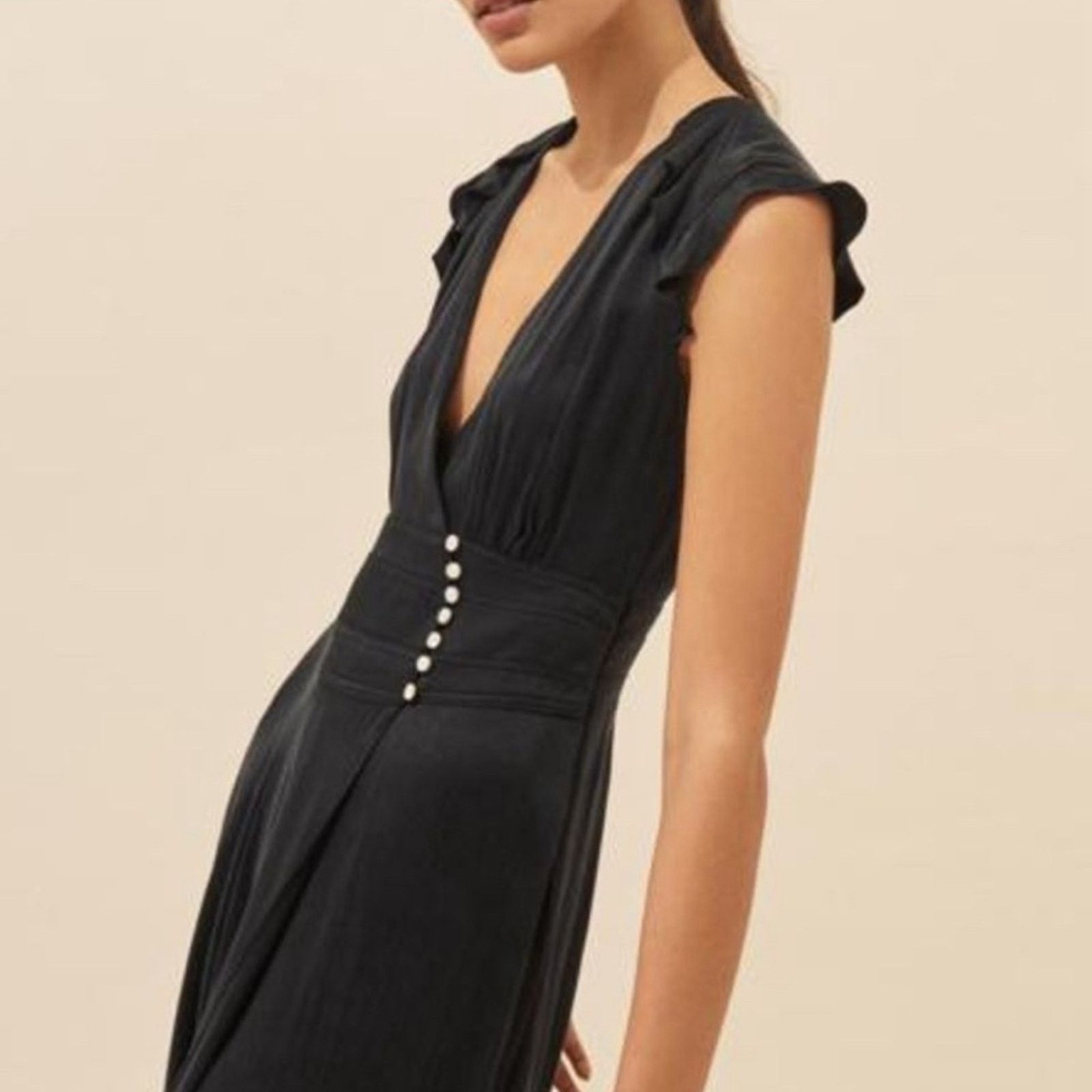 ba&sh BA&SH Coralie Dress Size 4 Int'l XS Black Asymmetrical Size S / US 4 / IT 40 - 7 Thumbnail
