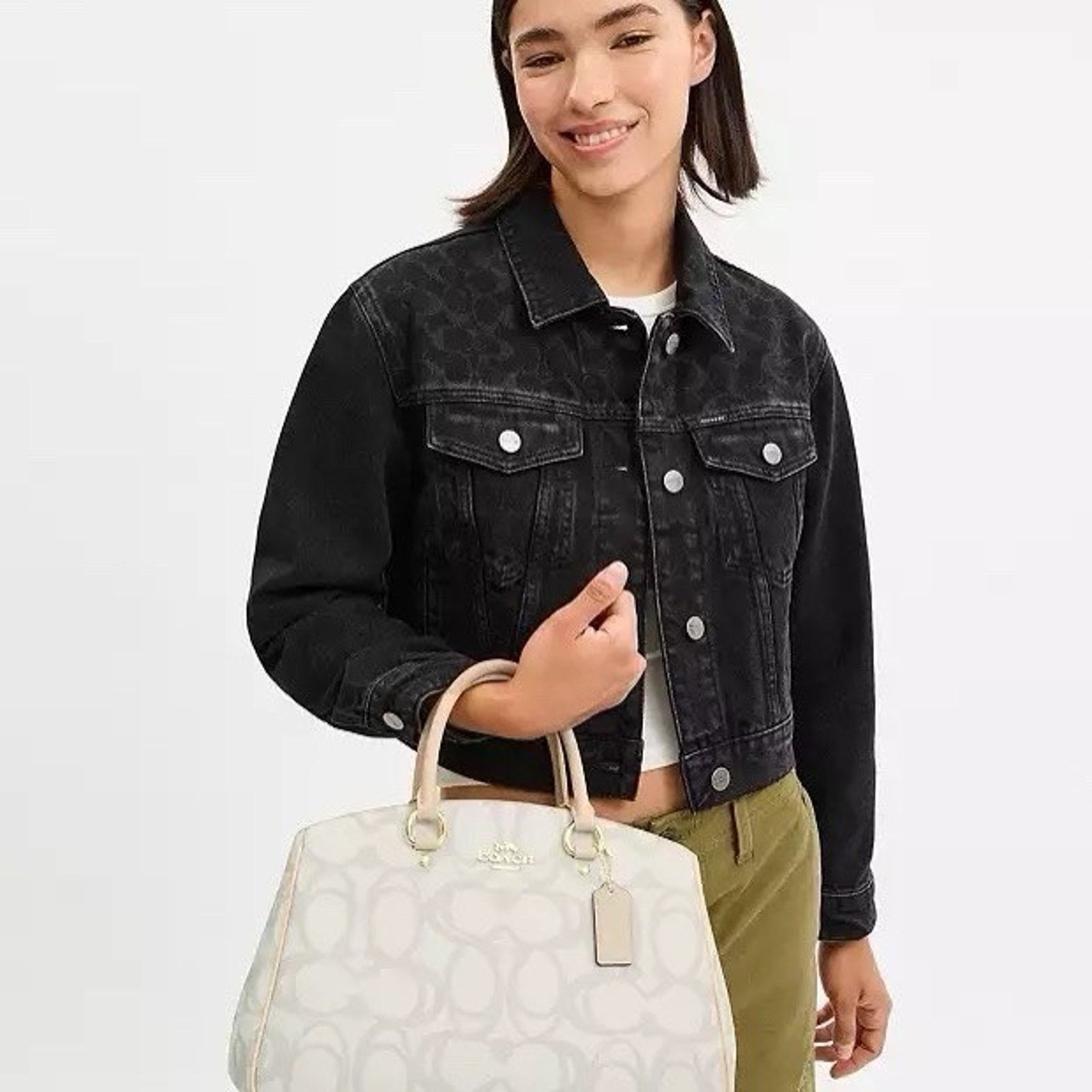 Coach NWT Coach Savannah Carryall Bag In Sketch Gold/Ivory CBH92 Size ONE SIZE - 11 Thumbnail