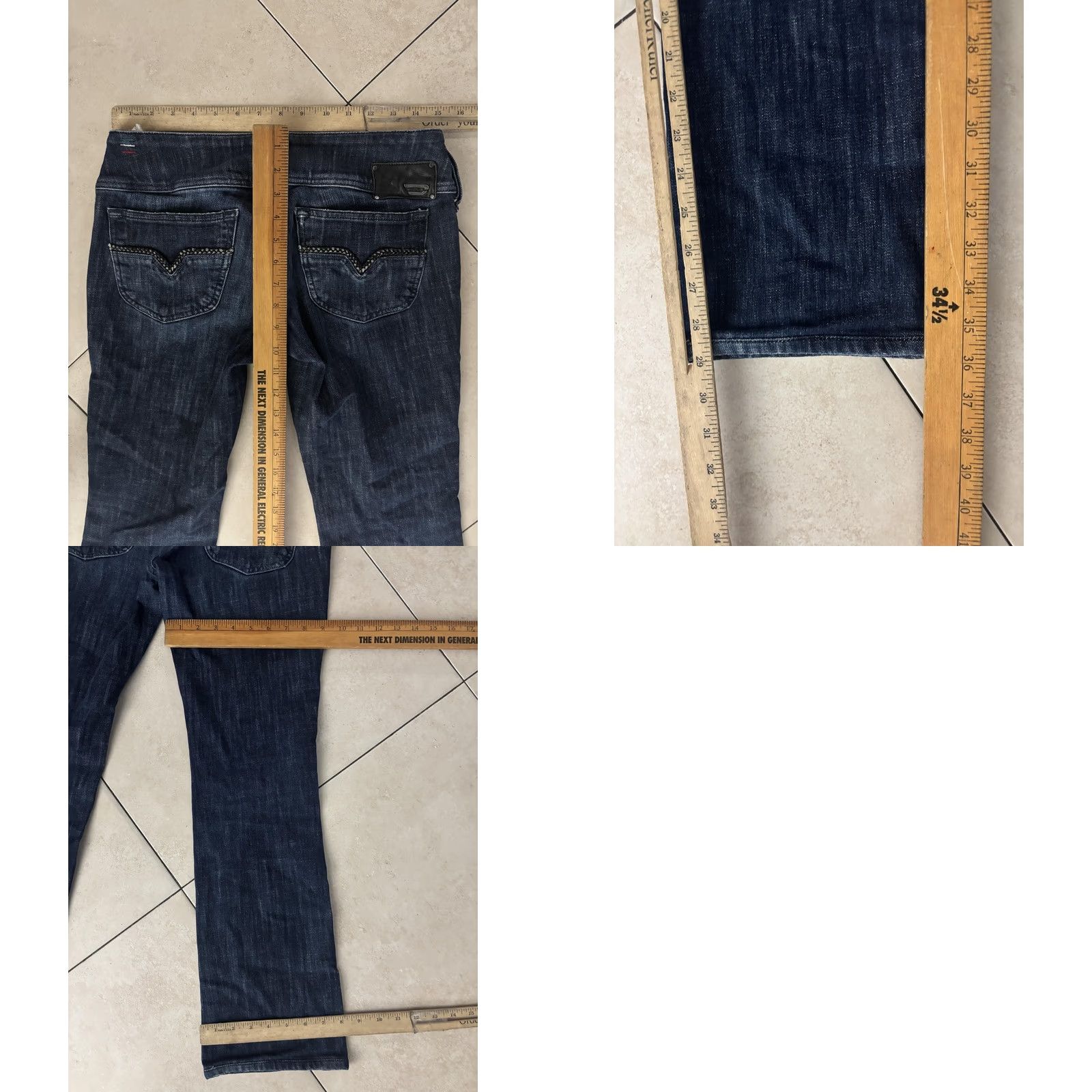 Diesel Diesel Jeans Womens 30 Blue Mid Rise Straight Leg Braided Pocket Denim Size 30" / US 8 / IT 44 - 8 Thumbnail