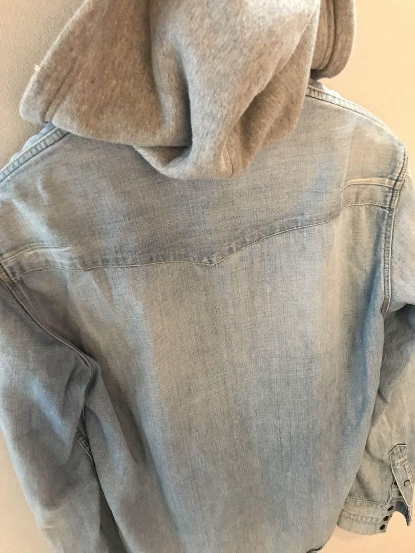 Number (N)ine Hooded Denim Button Up Shirt Size US L / EU 52-54 / 3 - 7 Thumbnail