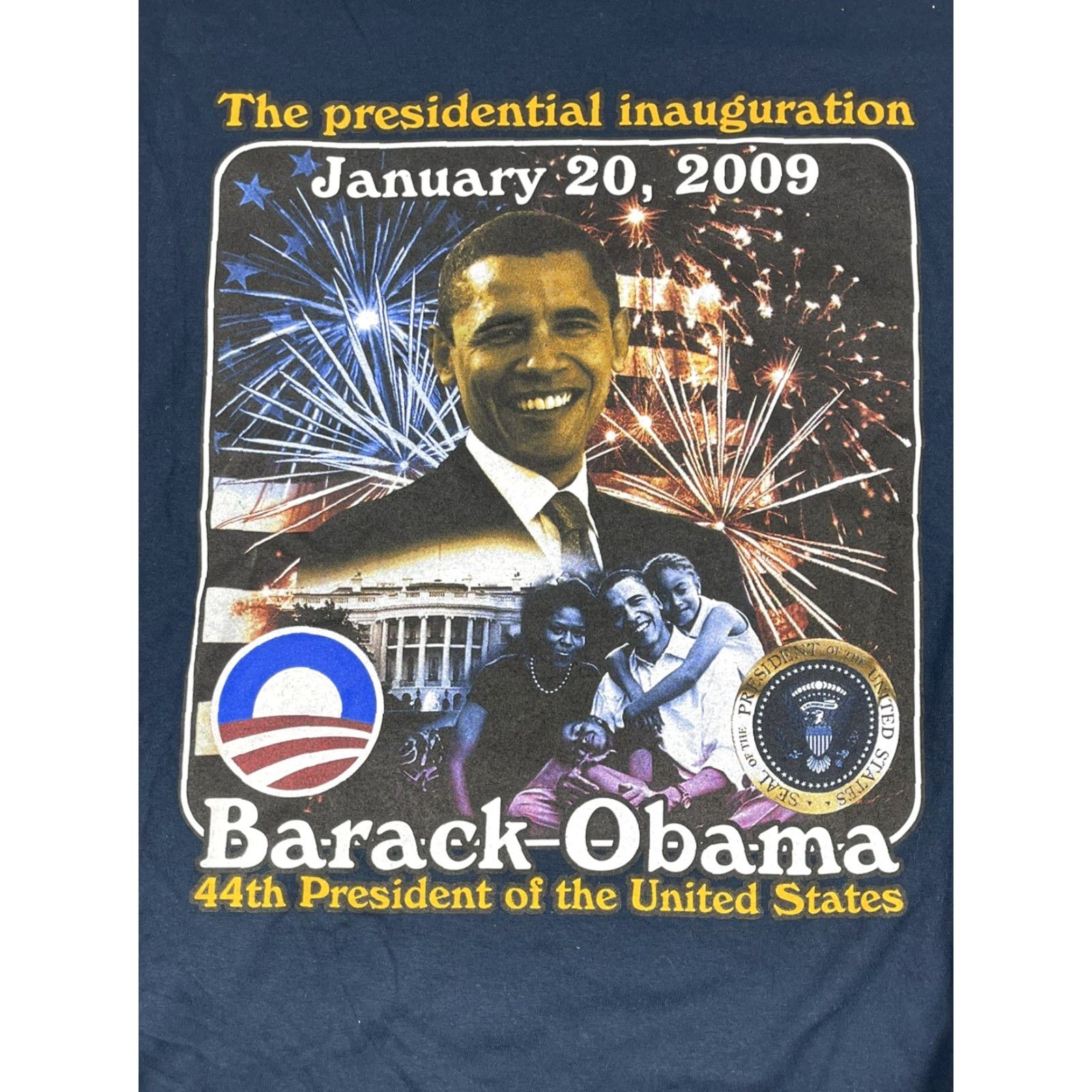 Vintage Barack Obama 2009 Inauguration Long Sleeve Shirt Unisex Adult 2XL Blue Graphic Cotton USA Size US XXL / EU 58 / 5 - 2 Thumbnail