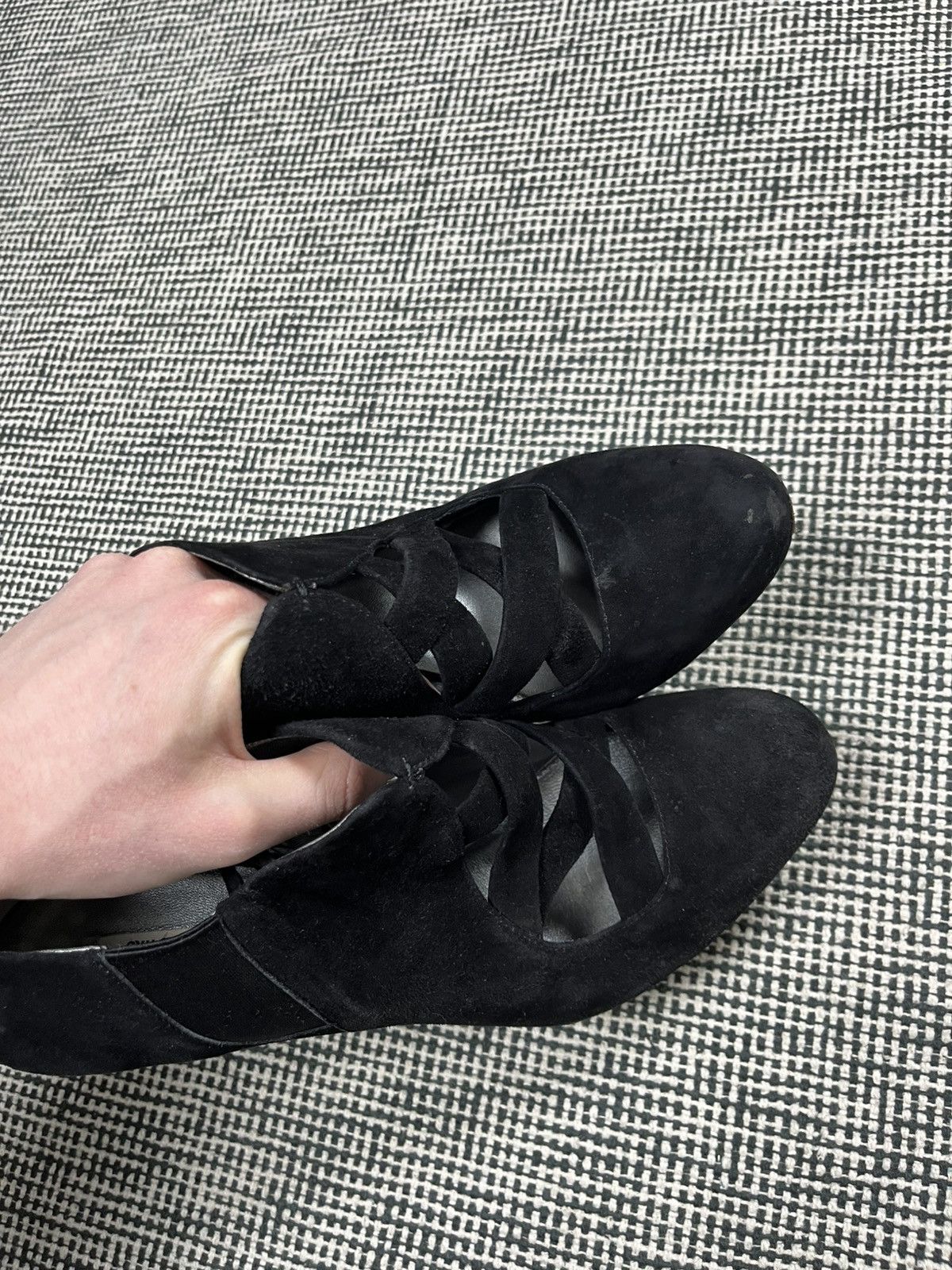 Miu Miu Miu Miu black suede strap heels Size US 11 / IT 41 - 5 Thumbnail