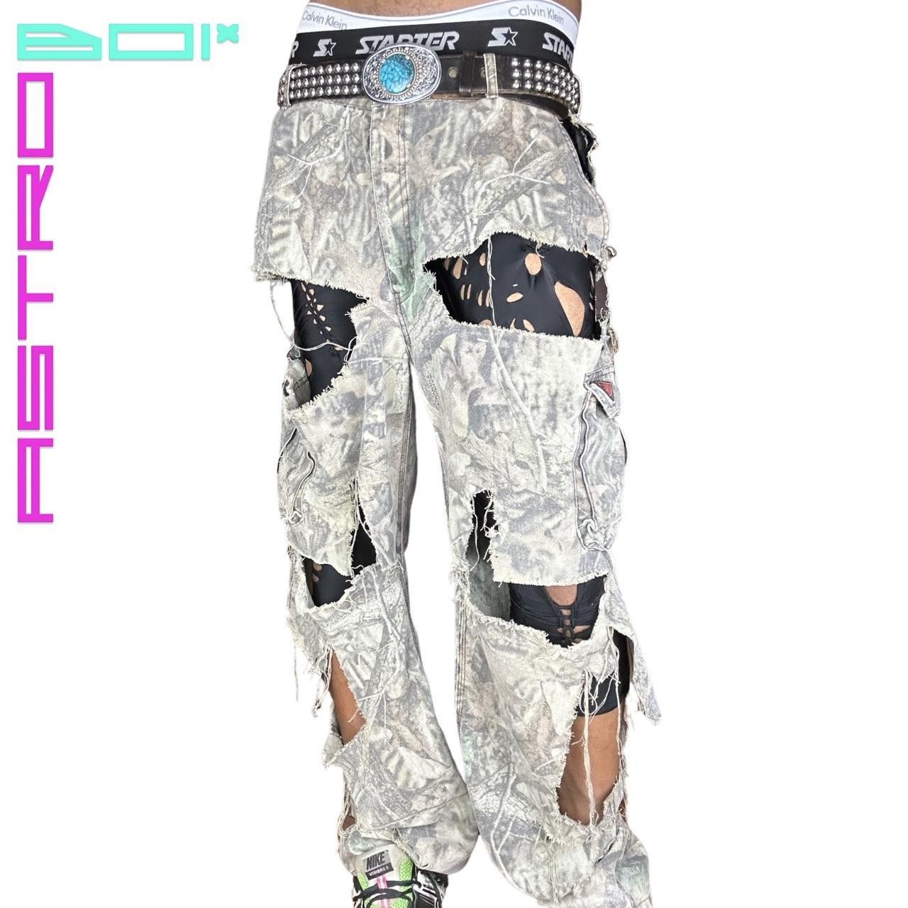 Other × Vintage ASTROBOI* Gray Deconstructed Ripped RealTree Pants - 36x32 Size US 36 / EU 52 - 2 Thumbnail