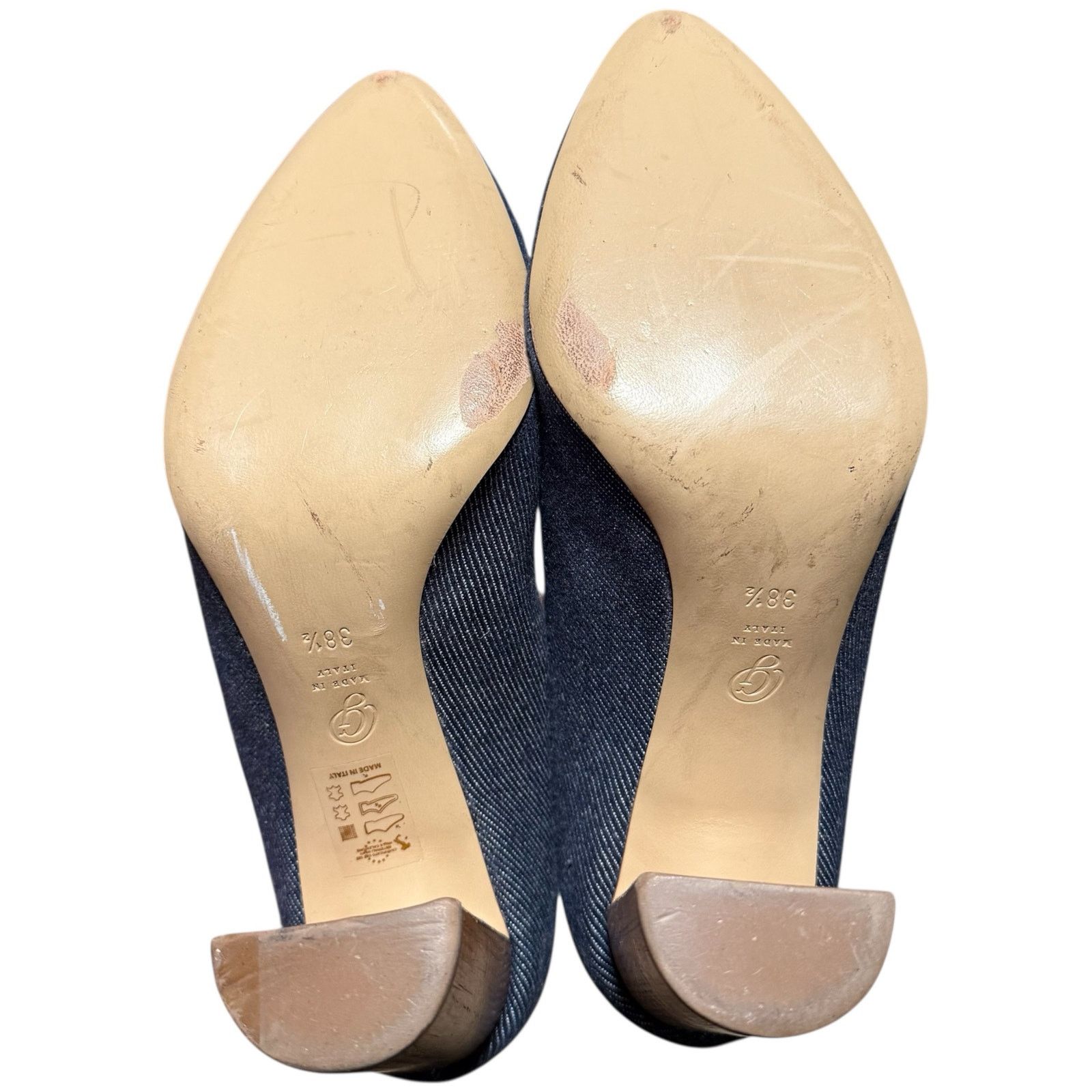 M.Gemi M. Gemi Lustro Denim Pumps Wood Grain Block Heel Size 38.5 Size US 8 / IT 38 - 4 Thumbnail