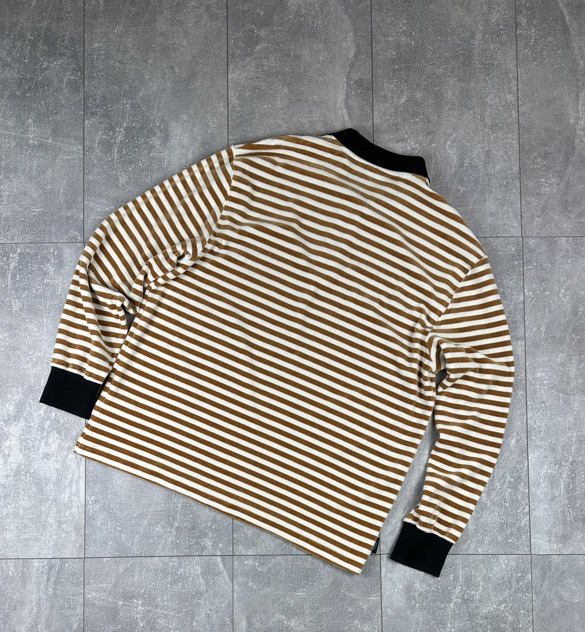 Puma Puma Velour Striped 1/4 Zip Up Sweatshirt Size US L / EU 52-54 / 3 - 8 Thumbnail