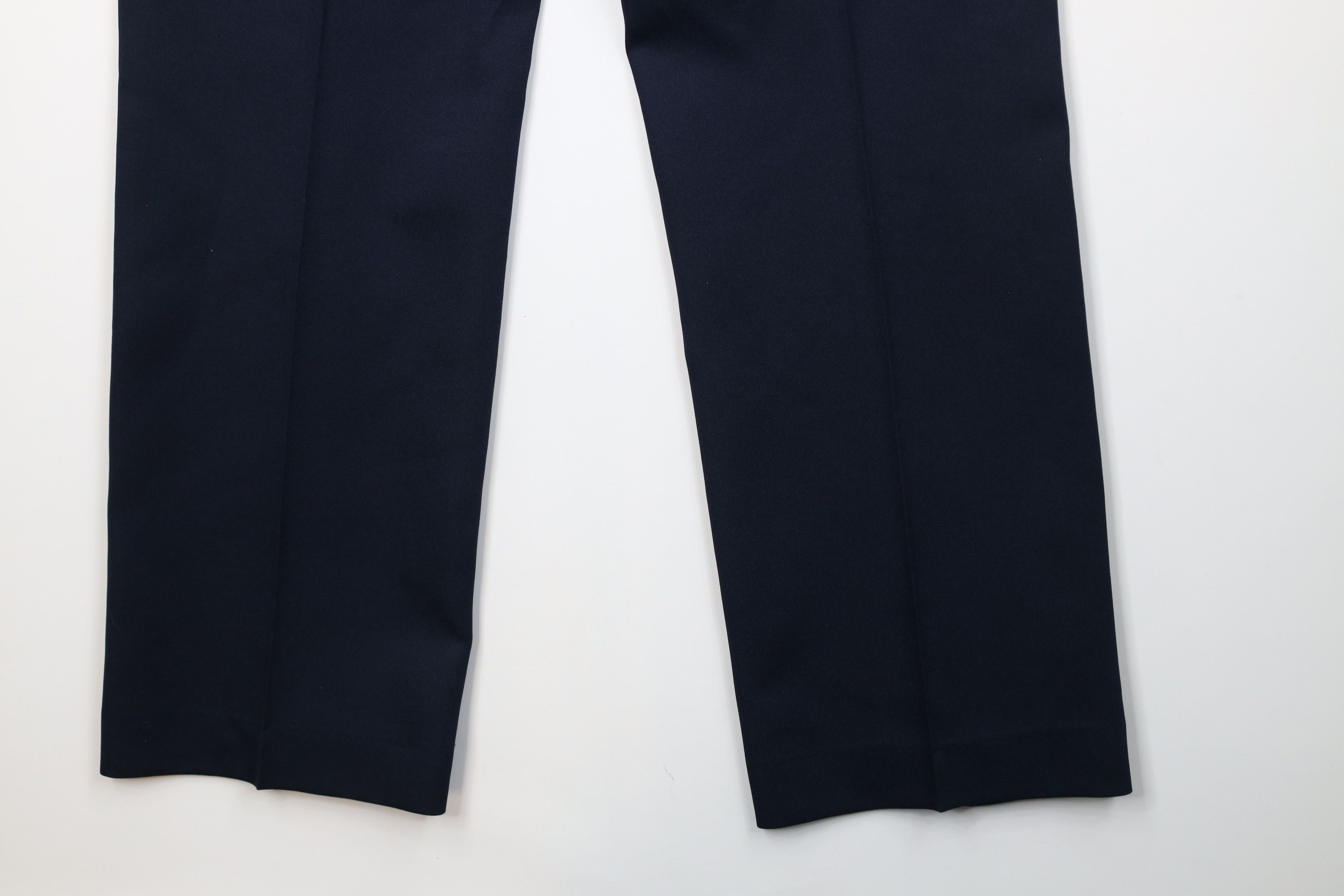 Vintage Vintage 70s Streetwear Flared Wide Leg Chino Pants Navy Blue Size US 34 / EU 50 - 13 Thumbnail