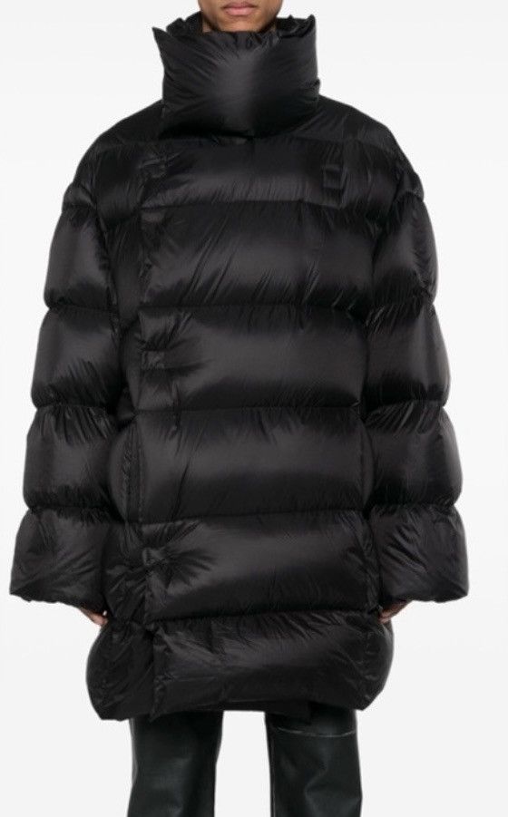 Rick Owens Puffer Luxor Funnel-neck Quilted Down Coat FW23