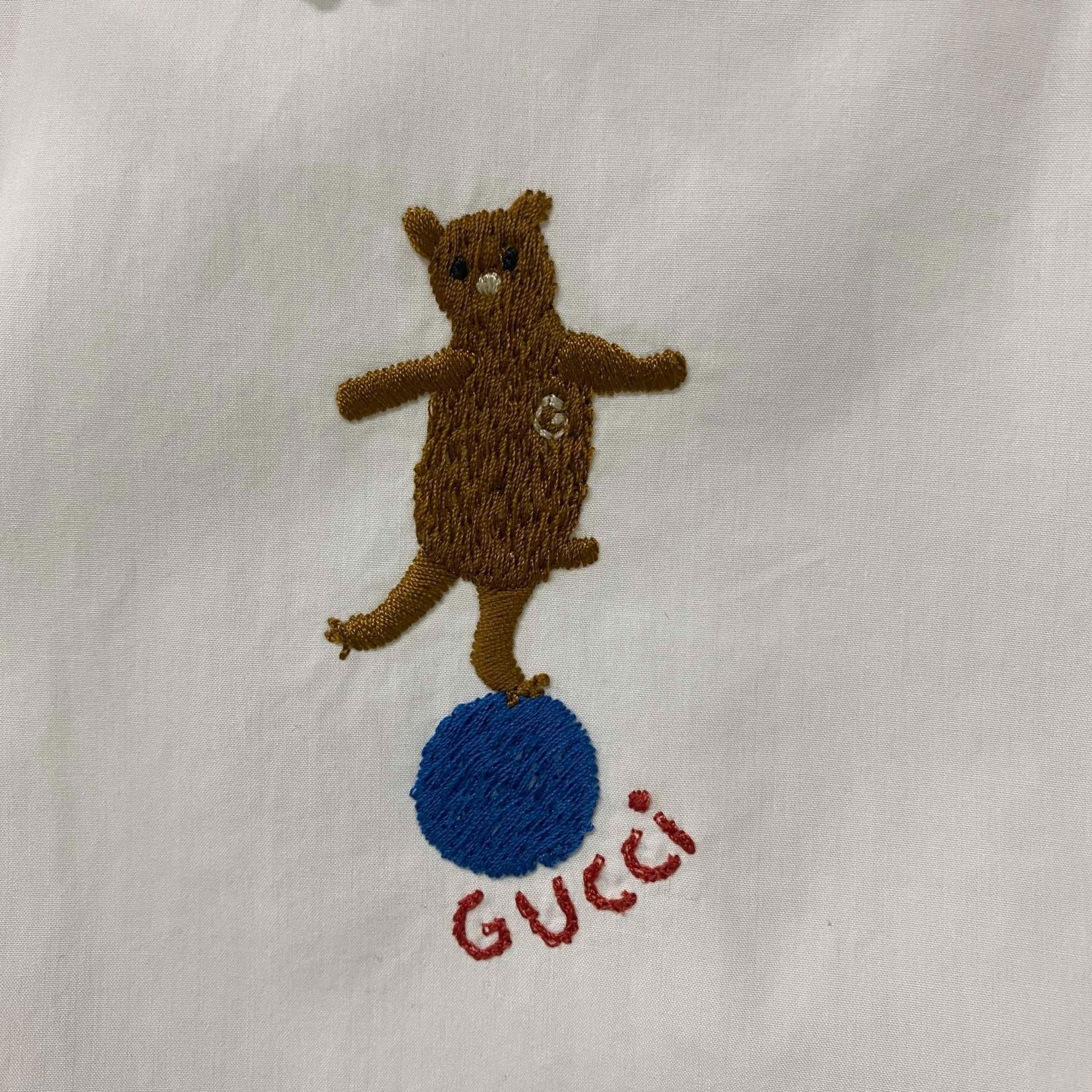 Gucci Gucci Circus embroidered logo white short shirt 2501-Nextar Size US XXS / EU 40 - 6 Thumbnail