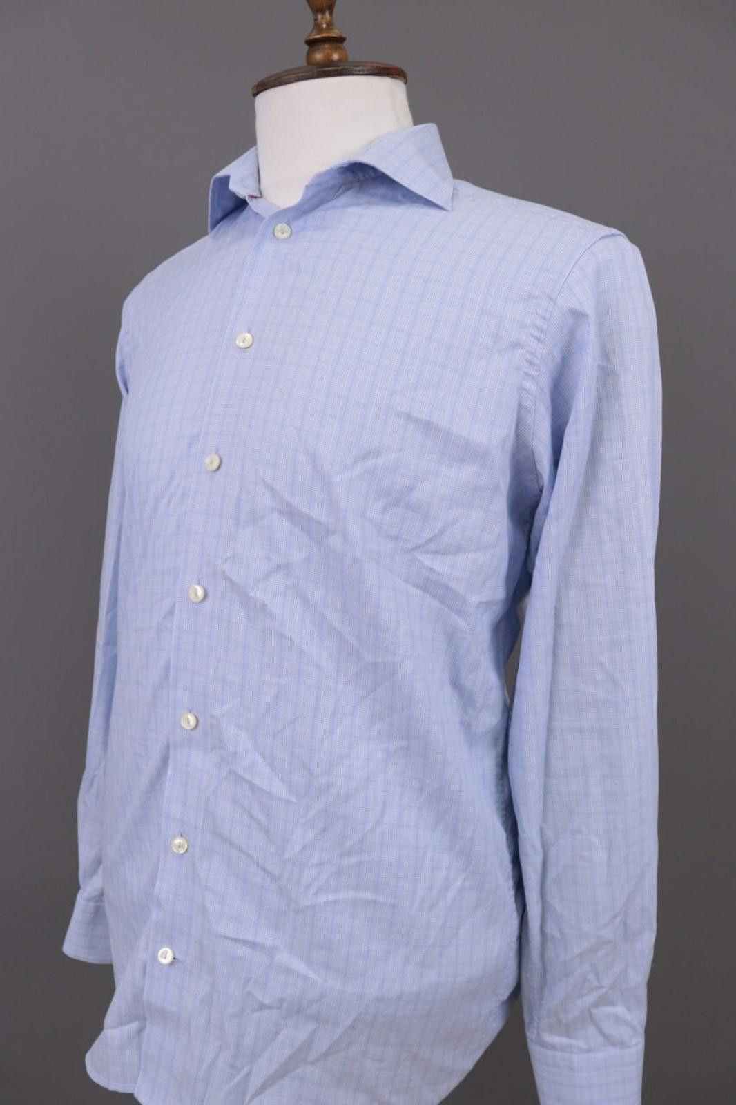 Eton Eton Blue Check Contemporary Fit Shirt Size 39 / 15 Size US M / EU 48-50 / 2 - 6 Thumbnail