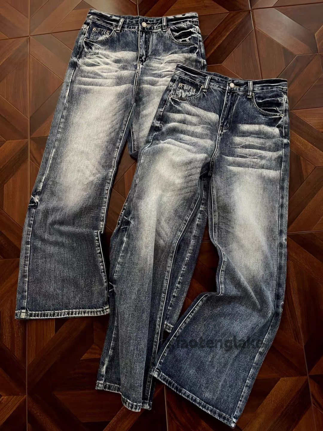 custom washed faded punk grunge bootcut flared jeans