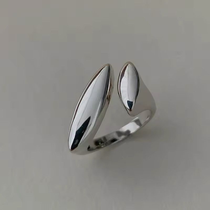 Jewelry Minimalistic Irregular Silver Color Unisex Ring Size ONE SIZE - 2 Thumbnail