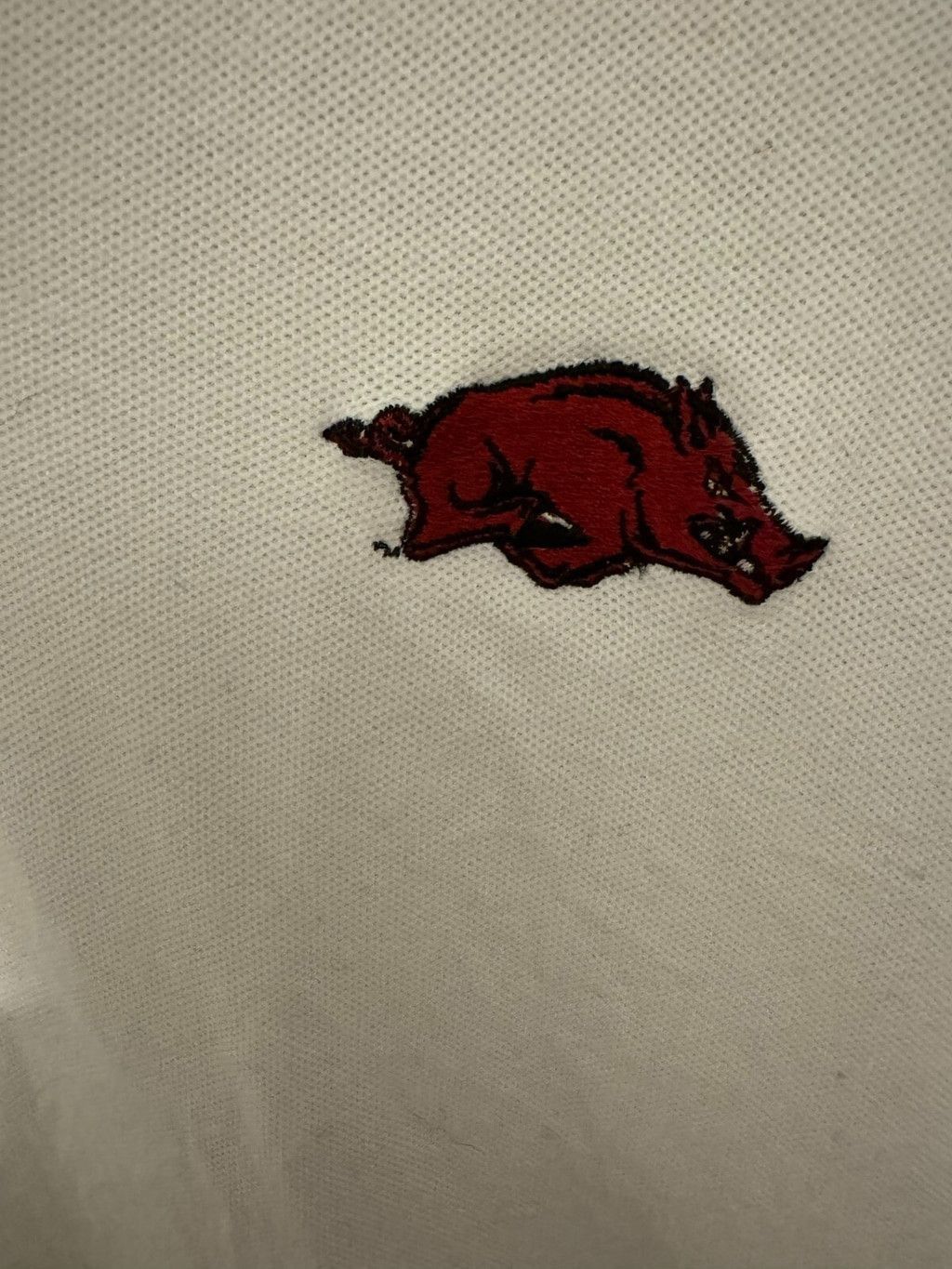NCAA Arkansas Razorbacks Vintage 1990's Men's XL Polo White Size US XL / EU 56 / 4 - 4 Thumbnail