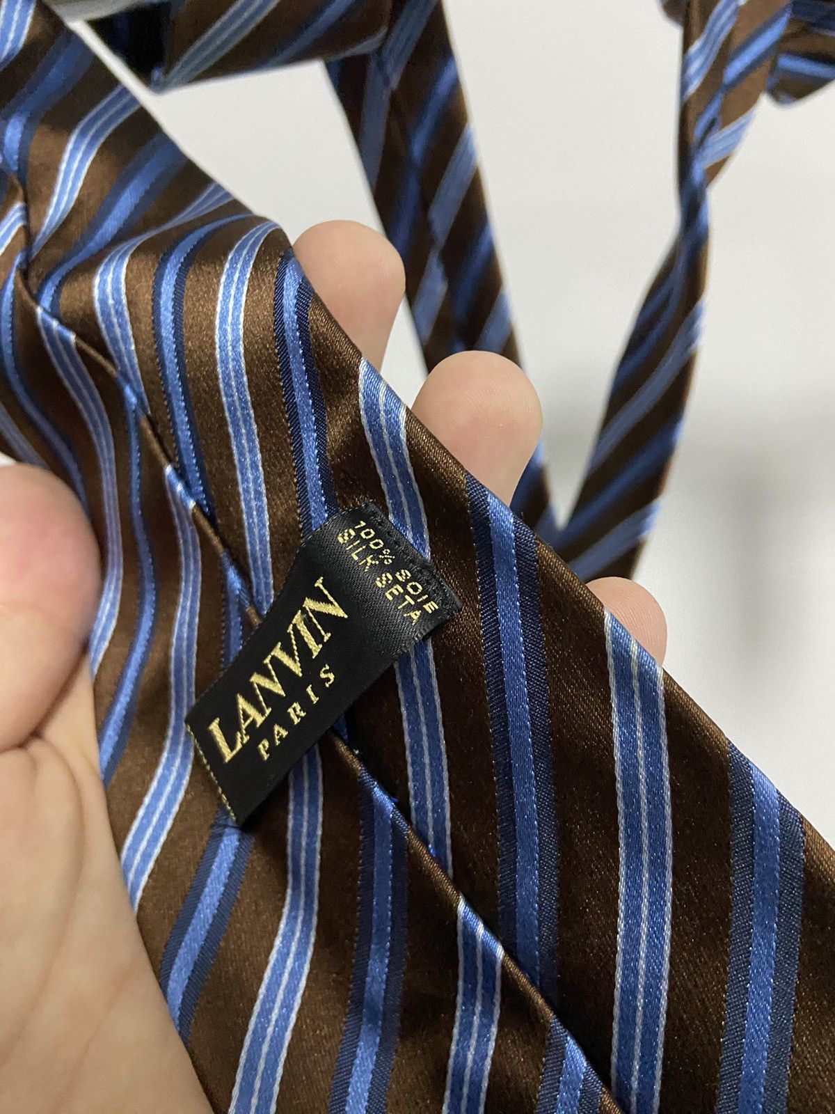 Lanvin × Vintage Lanvin Paris Tie Vintage Luxury Made in Italy overprint Size ONE SIZE - 7 Thumbnail