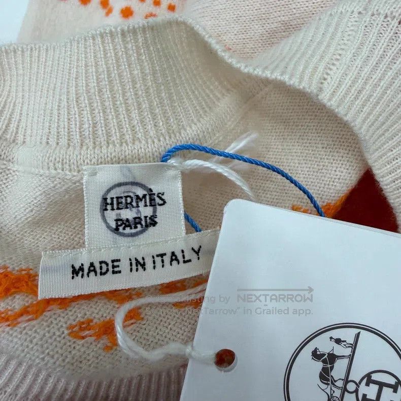 Hermes Hermes Orange Polka Dot Cashmere Crewneck Sweater Size XXS / US 00 / IT 34 - 3 Thumbnail