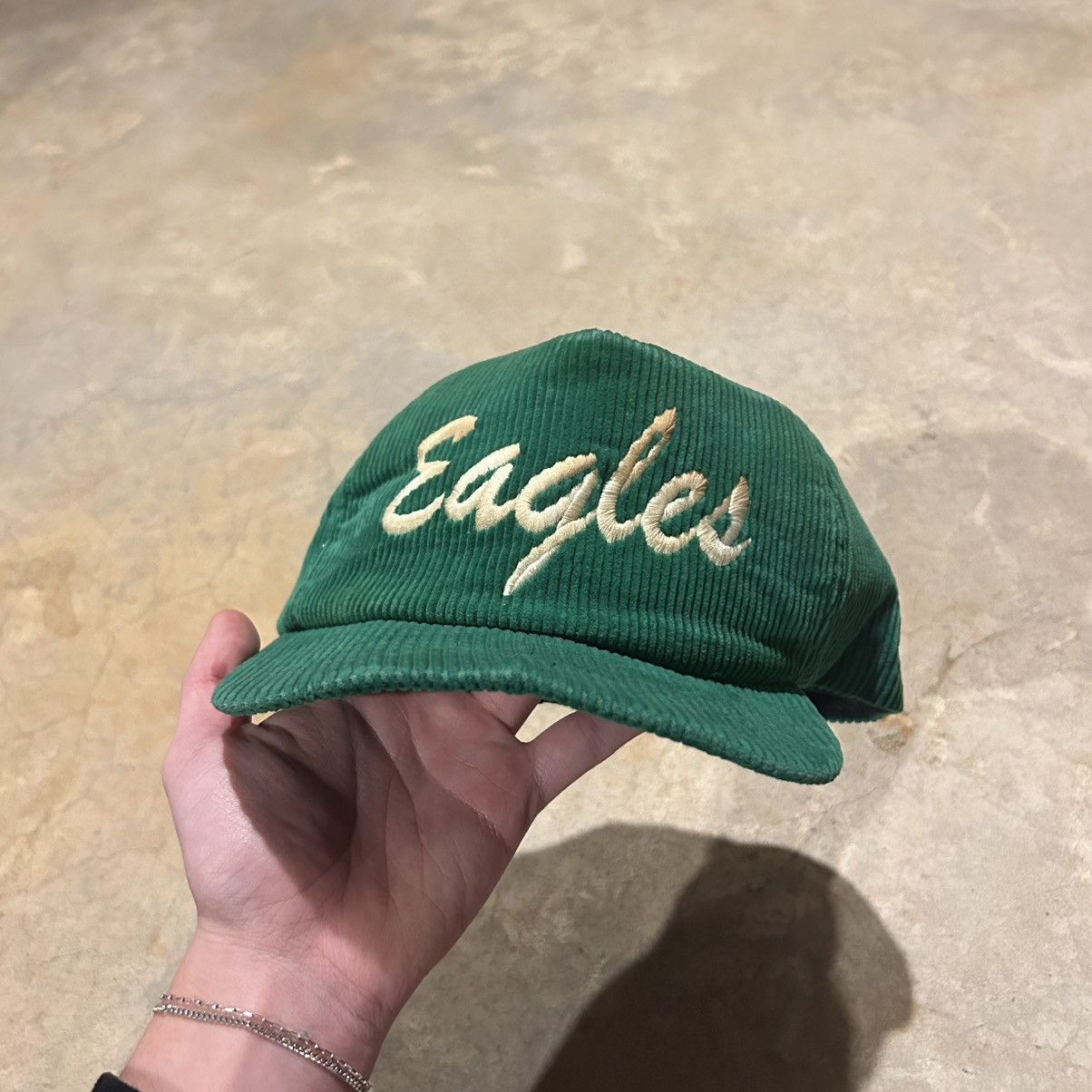 NFL Crazy Vintage 90s Philadelphia Eagles Corduroy Script Hat Size ONE SIZE - 4 Thumbnail